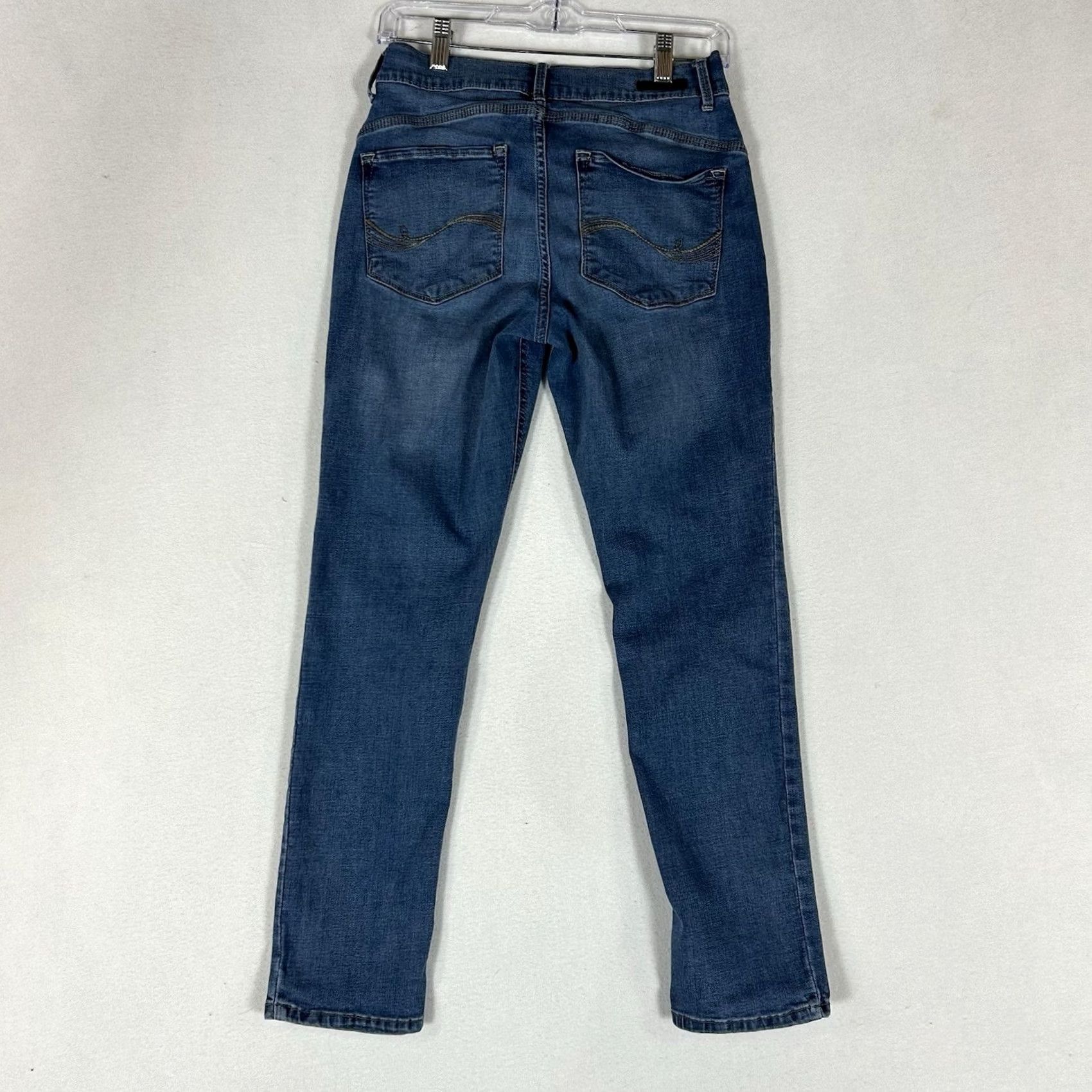Lee Lee Easy Fit Skinny Jeans Womens 6P Petite Mid Rise Stretch Denim Blue Javaxs? Size 28" / US 6 / IT 42 - 7 Thumbnail