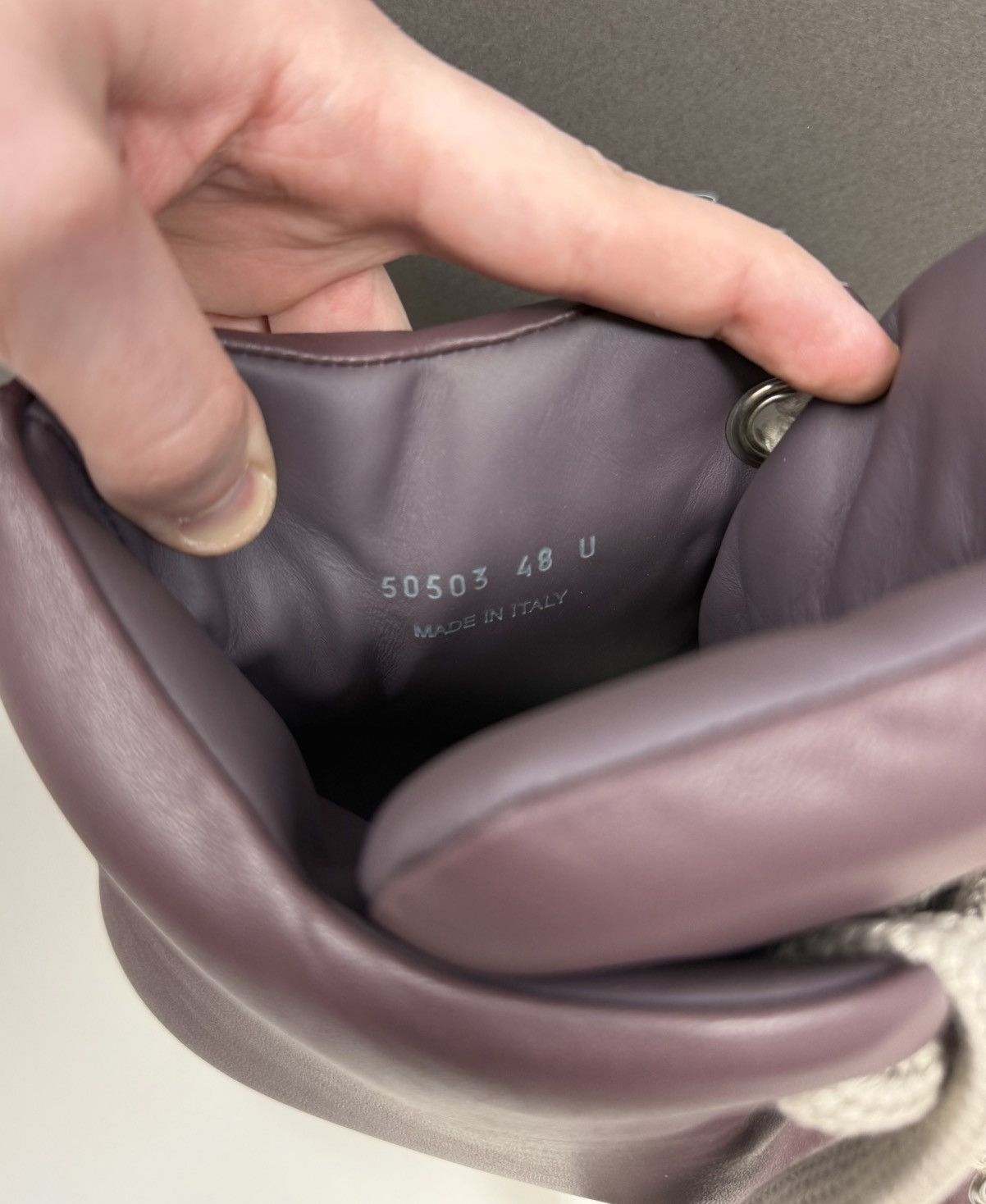 Rick Owens Rick Owens Jumbo Lace Padded High Ramone Amethyst/Milk Size US 15 / EU 48 - 6 Thumbnail