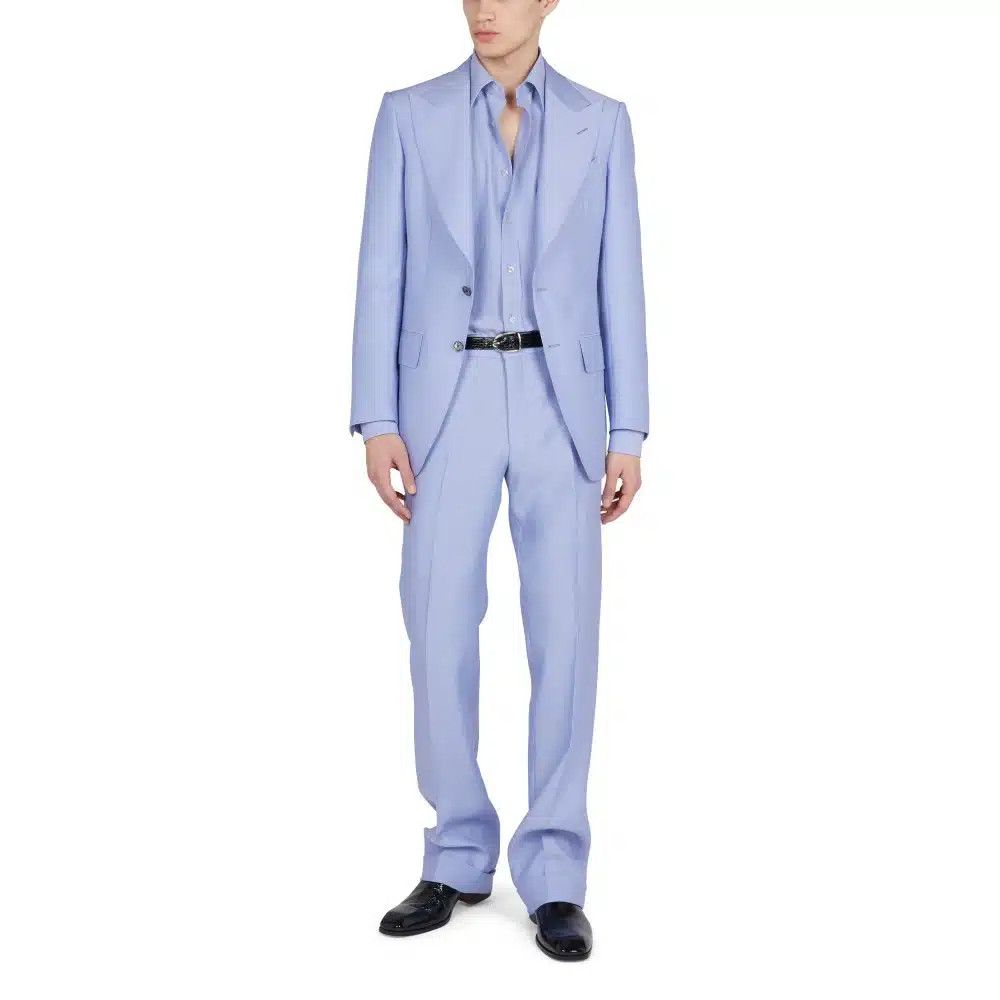 Tom Ford o1loc1c0225 2HAP03 Wool Silk Atticus Suit in Light Blue Size US L / EU 52-54 / 3 - 1 Preview