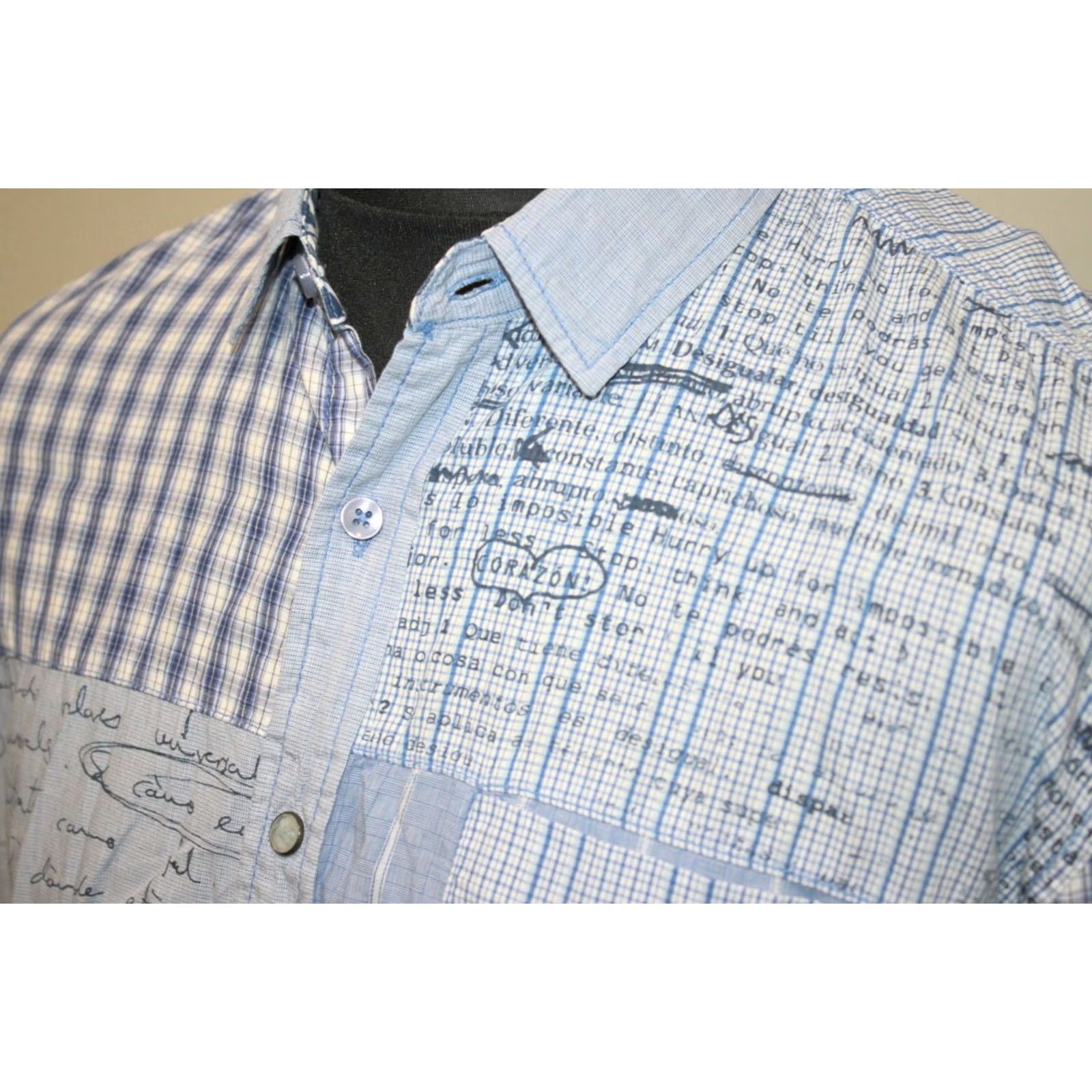 Desigual Desigual mens casual shirt Size XL Regular Fit Blue Long Sleeve Size US XL / EU 56 / 4 - 2 Thumbnail