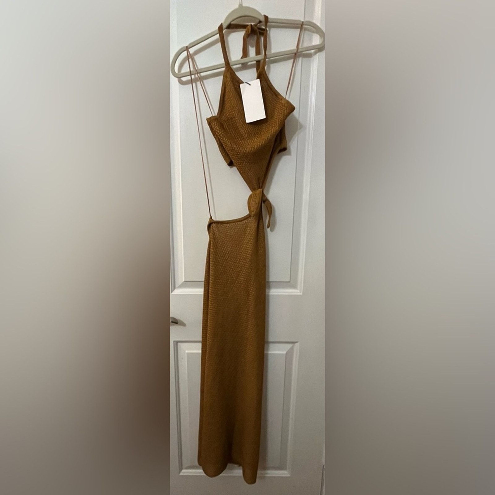 Zara Zara Tan Halter Cutout Dress Size S / US 4 / IT 40 - 4 Thumbnail