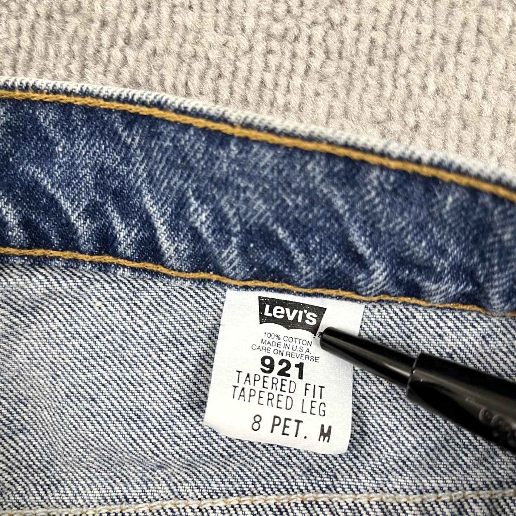 Levi's VTG Levi's 921 Jeans Womens Sz 8P Tapered Blue Denim Orange Tab NOS High Rise Jeans Women 90s Retro Modern Fit Size 30" / US 8 / IT 44 - 6 Thumbnail