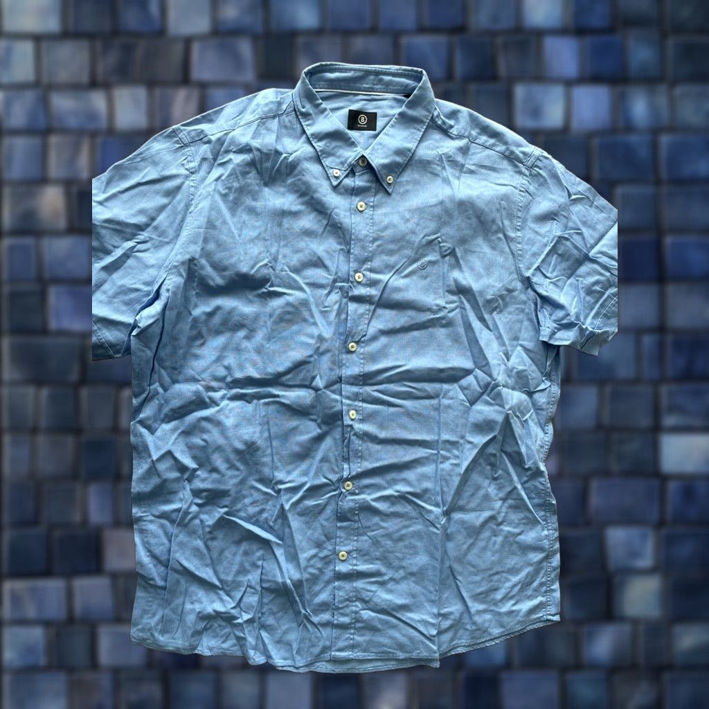 Bogner Bogner Shirt Men Button-Up Short Sleeve Linen Blend Blue 44 XL Luxury Designer Beach Yacht Vacation Vintage: No (adjusted within constraints) Size US XXL / EU 58 / 5 - 1 Thumbnail