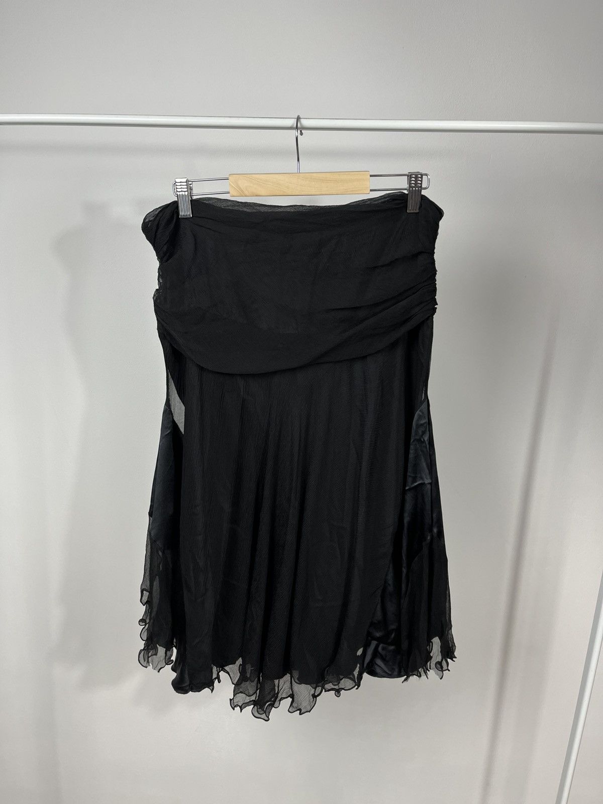 TWINSET Twin Set Simona Barbieri Silk Skirt Black Sheer Layered Size 32" / US 10 / IT 46 - 10 Thumbnail