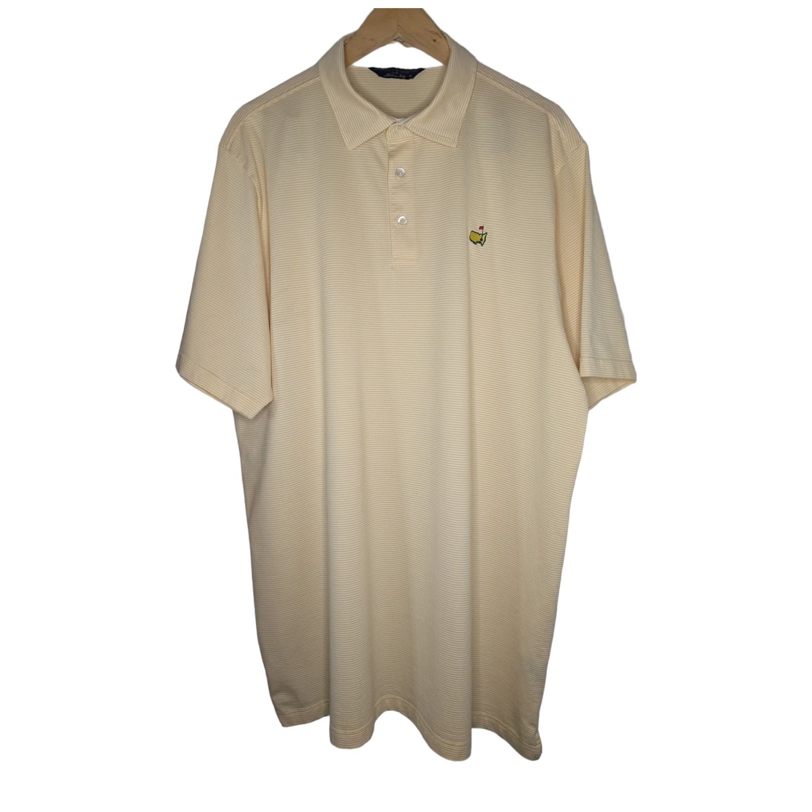 The Masters Masters Clubhouse Collection Yellow Stripe Cotton Blend Polo Size US XL / EU 56 / 4 - 1 Thumbnail