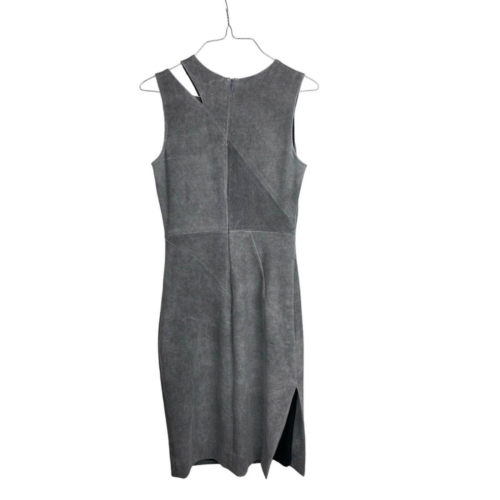 Other Milly Grey Fractured Faux Suede Sheath Dress Cutout SZ. 2 Size XS / US 0-2 / IT 36-38 - 2 Thumbnail