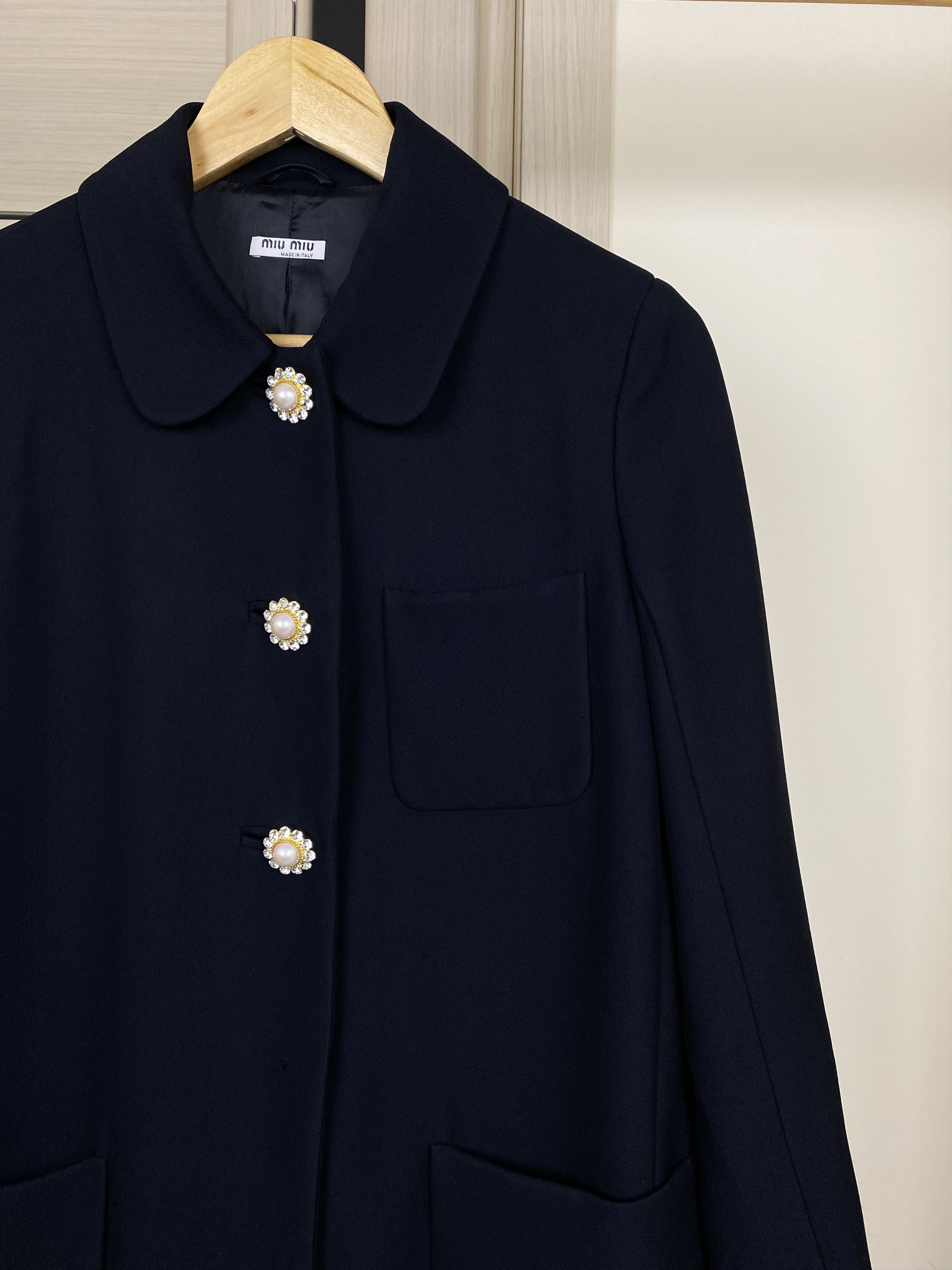 Miu Miu Miu Miu Coat With buttons decorated with crystals and pearl Size M / US 6-8 / IT 42-44 - 3 Thumbnail