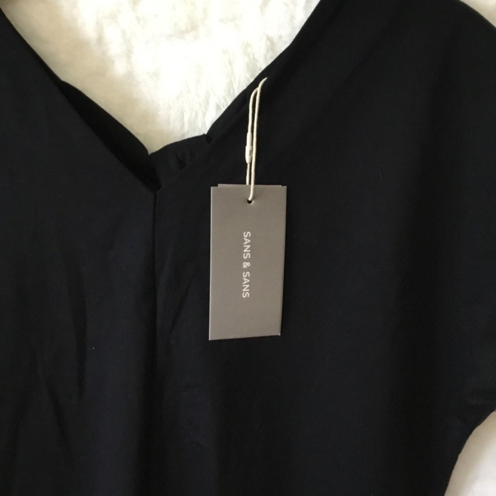 Other Sans & Sans Black Cap-Sleeved Dress With Tie Size S / US 4 / IT 40 - 9 Thumbnail