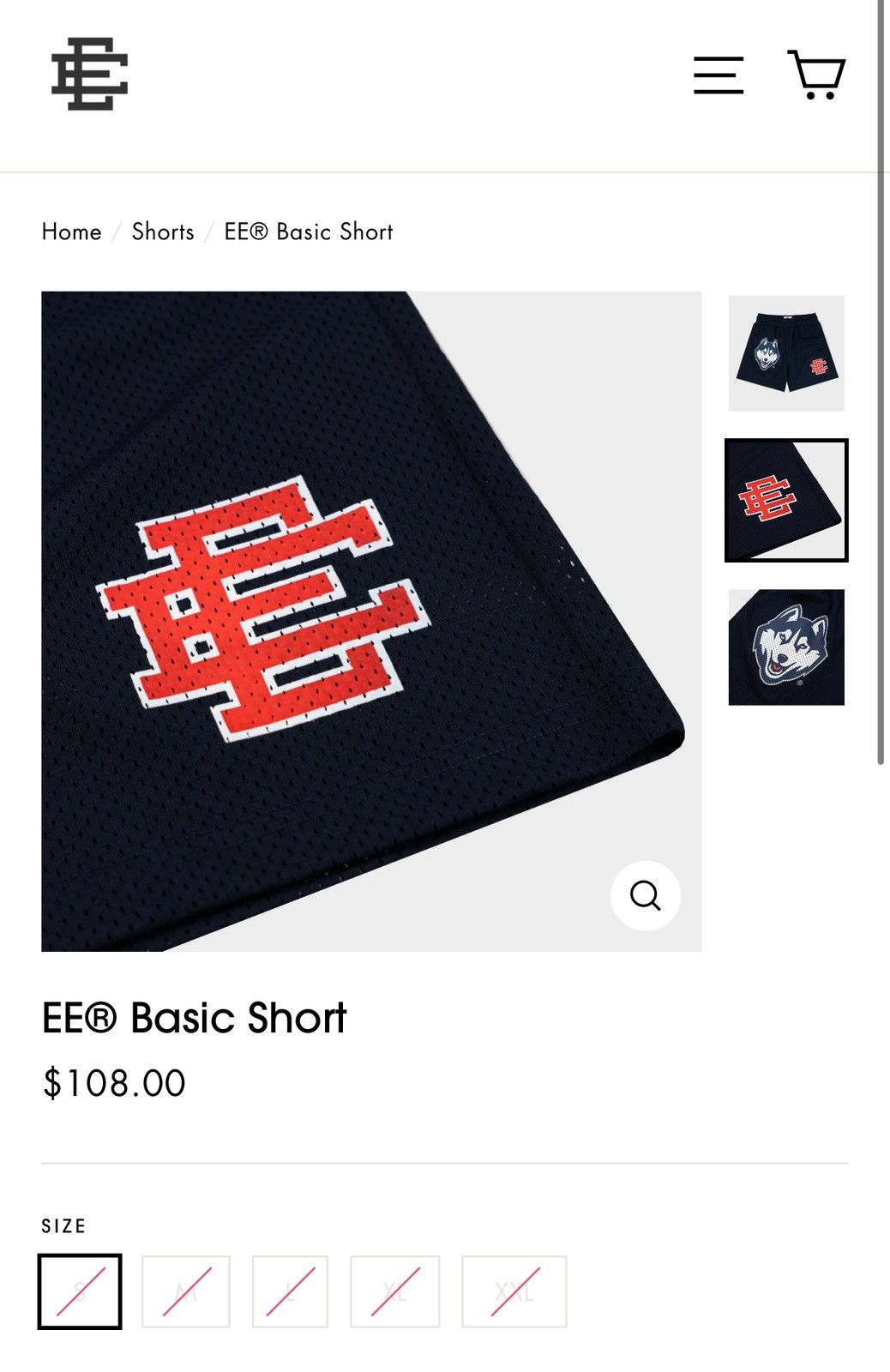 Eric Emanuel × NCAA NEW Eric Emanuel UCONN Basic Shorts Large Size US 34 / EU 50 - 9 Thumbnail