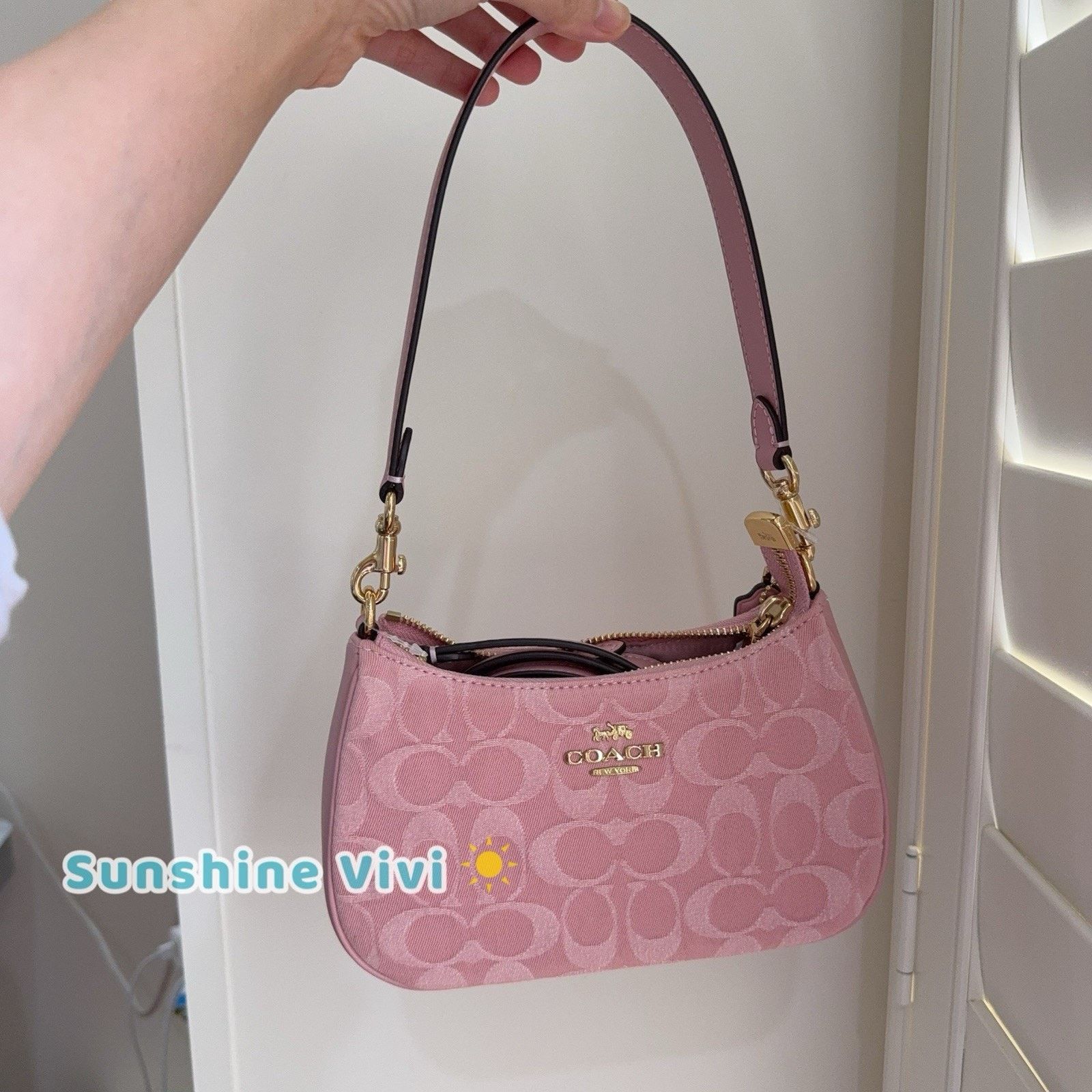 Coach NWT Coach Teri Mini Crossbody Bag Denim CFF97 Light Pink Size ONE SIZE - 7 Thumbnail