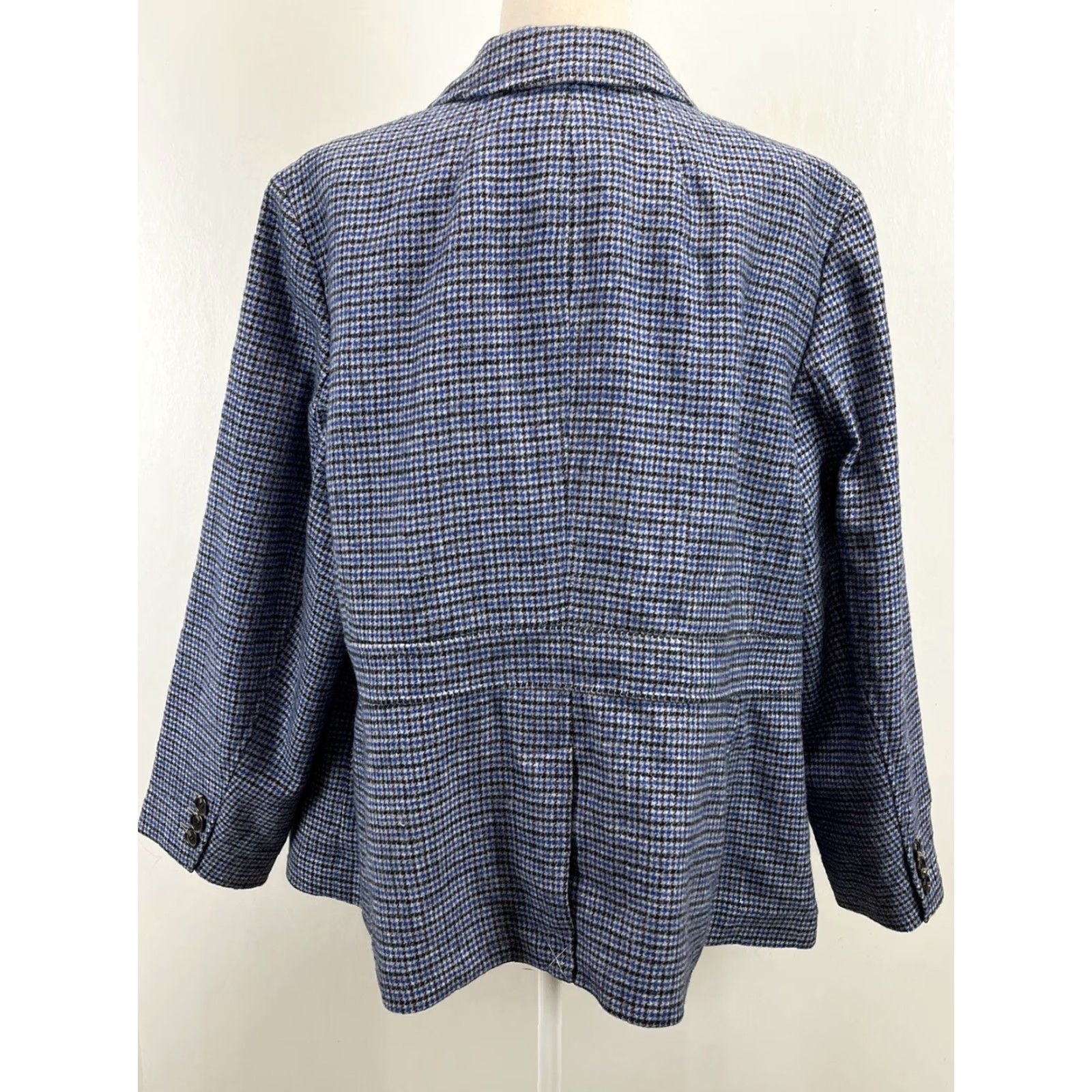 Talbots NEW Talbots Aberdeen Plus Size 22W Houndstooth Blazer Jacket Wool Blend Womens Size 3XL / US 20-22 - 3 Thumbnail