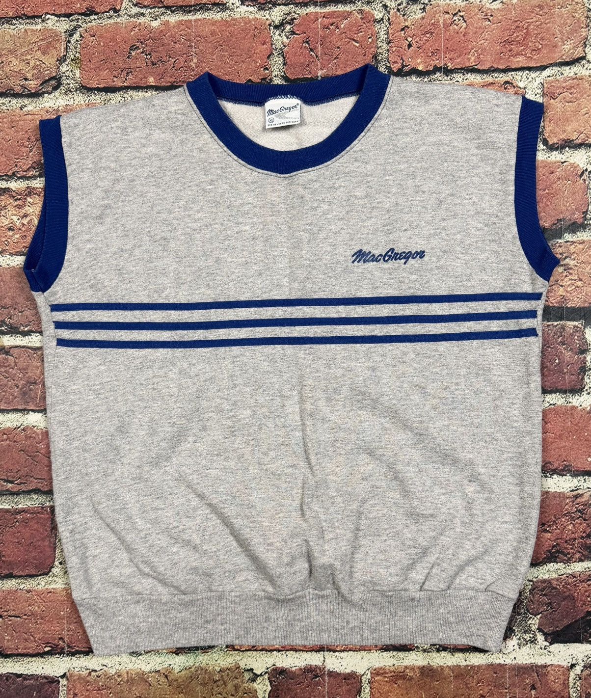 MacGregor Vintage MacGregor Workout Sweatshirt Triple Stripe Vest 80s Size US XL / EU 56 / 4 - 1 Thumbnail