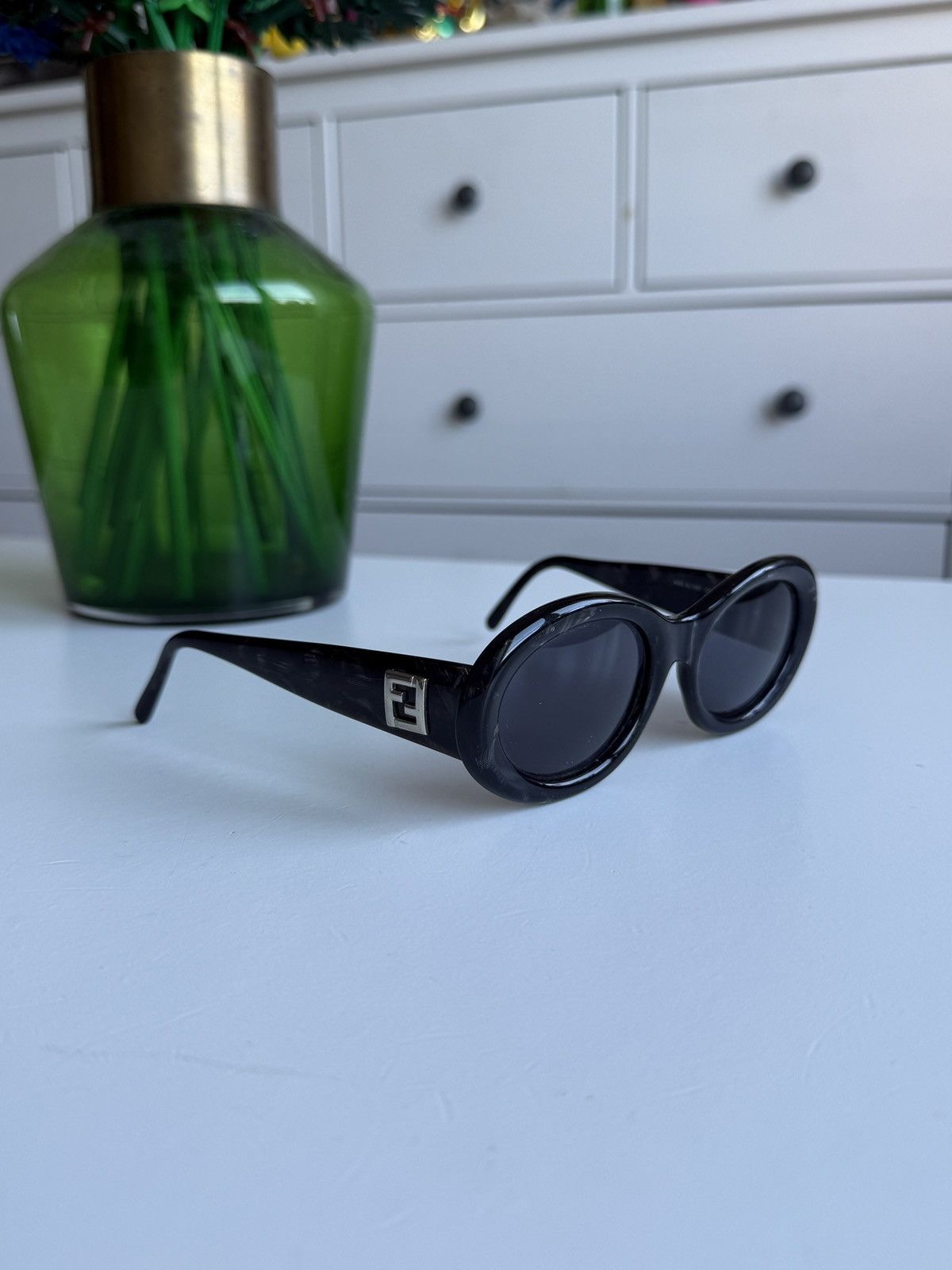 Designer × Fendi × Vintage Vintage 90s Fendi FF logo oval sunglasses designer archive Size ONE SIZE - 1 Thumbnail