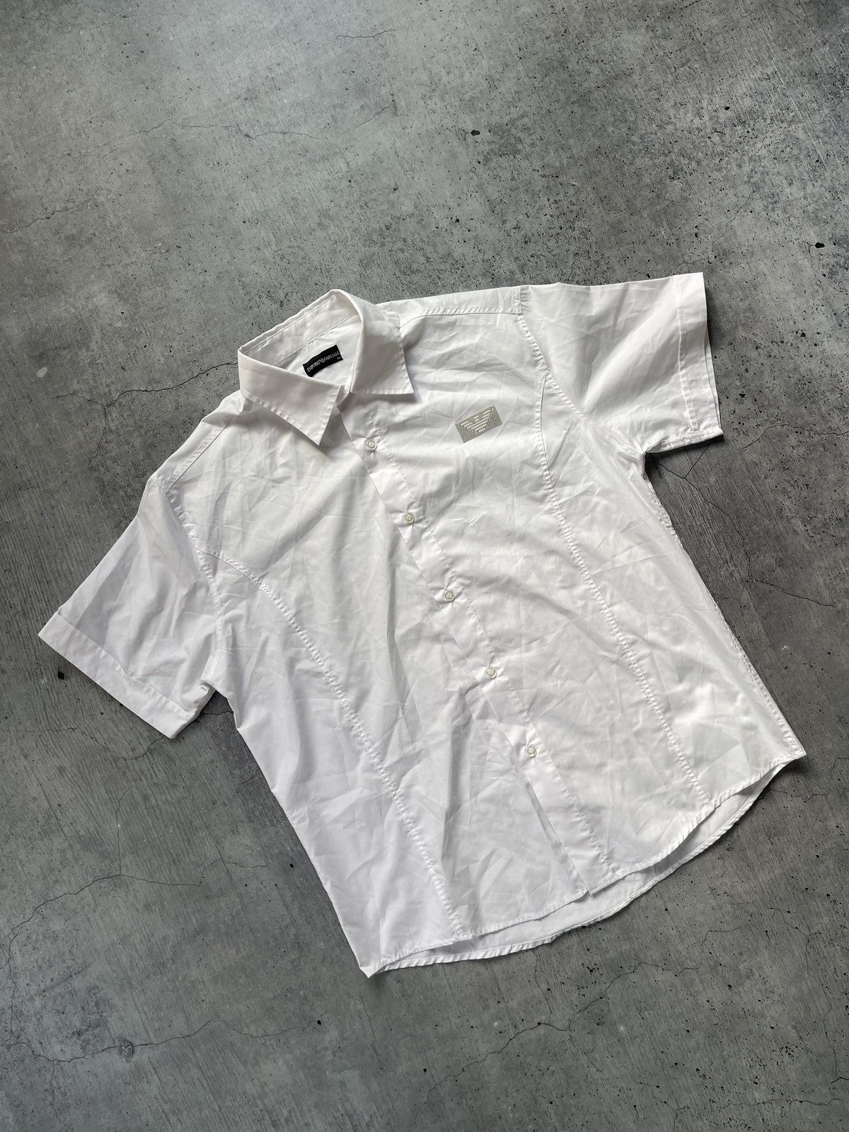 Armani × Vintage Shirt Armani Jeans Vintage White Button Ups Luxury Size US L / EU 52-54 / 3 - 2 Thumbnail