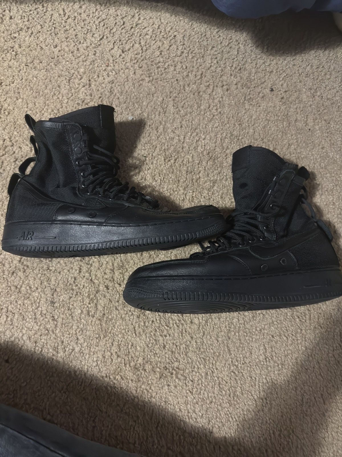 image of Nike Sf Air Force 1 Triple Black Shoes, Men's (Size 9.5)