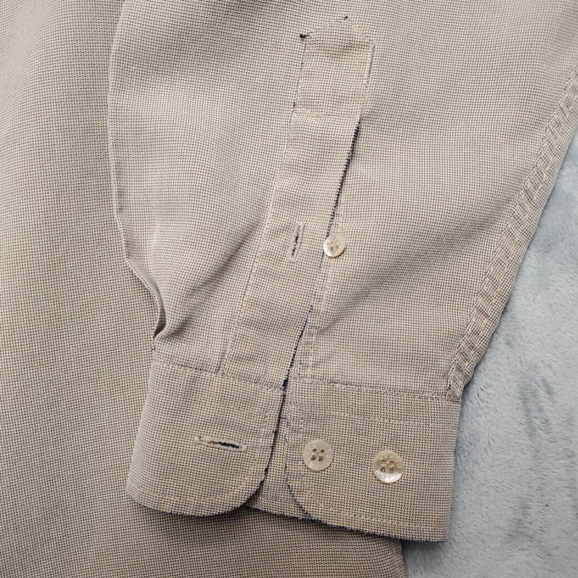 Ted Baker Ted Baker Shirt Mens XL Beige Textured Long Sleeve Button Up Casual Four London Size US XL / EU 56 / 4 - 5 Thumbnail