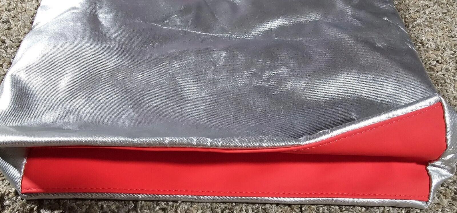 Clique Clinique Tote Shoulder Purse Bag Silver Red White Candy Cane Size ONE SIZE - 3 Thumbnail
