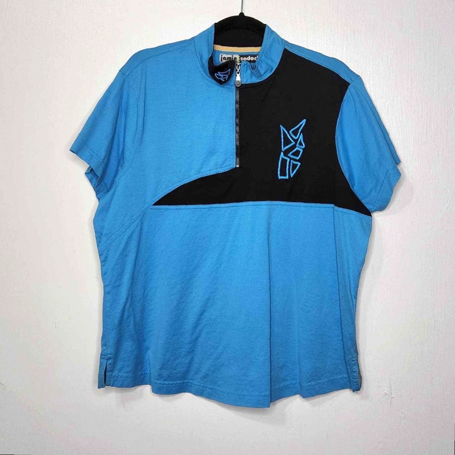 Vintage Jamie Sadock XL Blue Black Golf Shirt Preppy Zip Front Top Womens Golfing Style Shirt Size XL / US 12-14 / IT 48-50 - 6 Thumbnail
