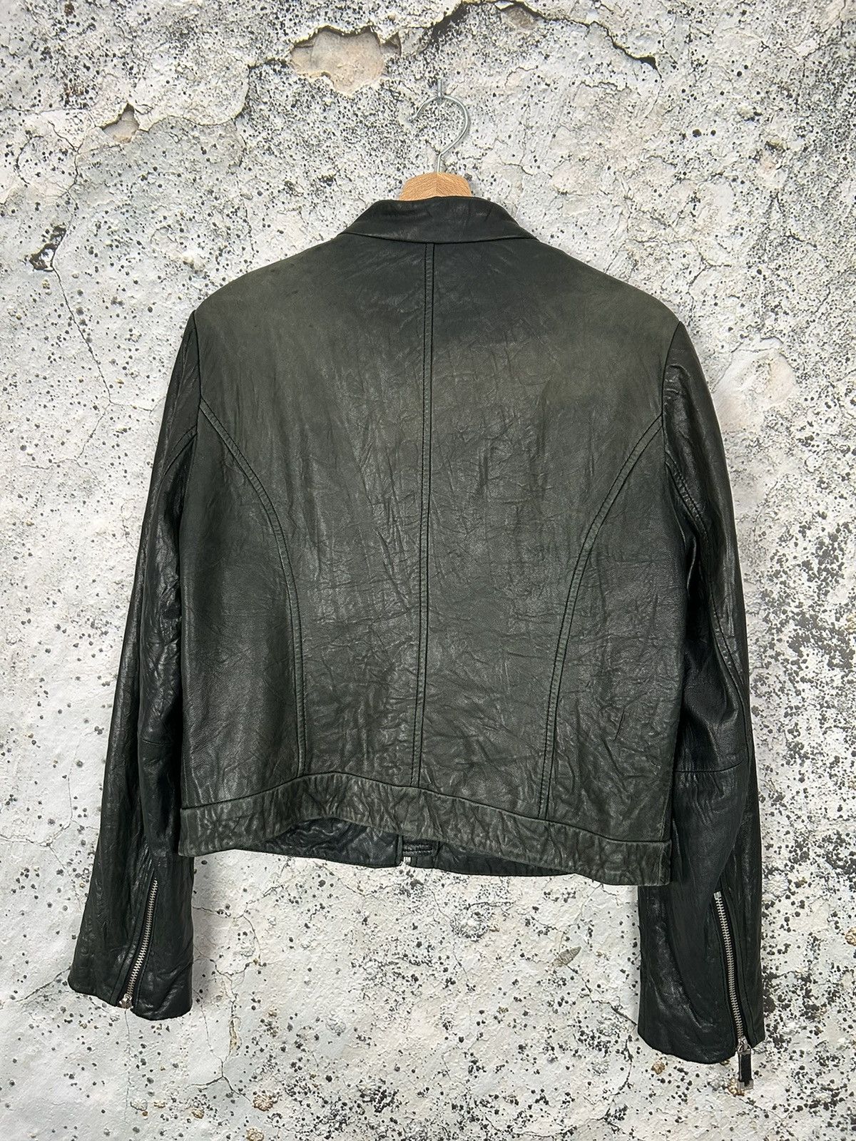 Designer × Michael Kors Michael Kors Green Genuine Leather Jacket MK Punk Rock Size L / US 10 / IT 46 - 4 Thumbnail