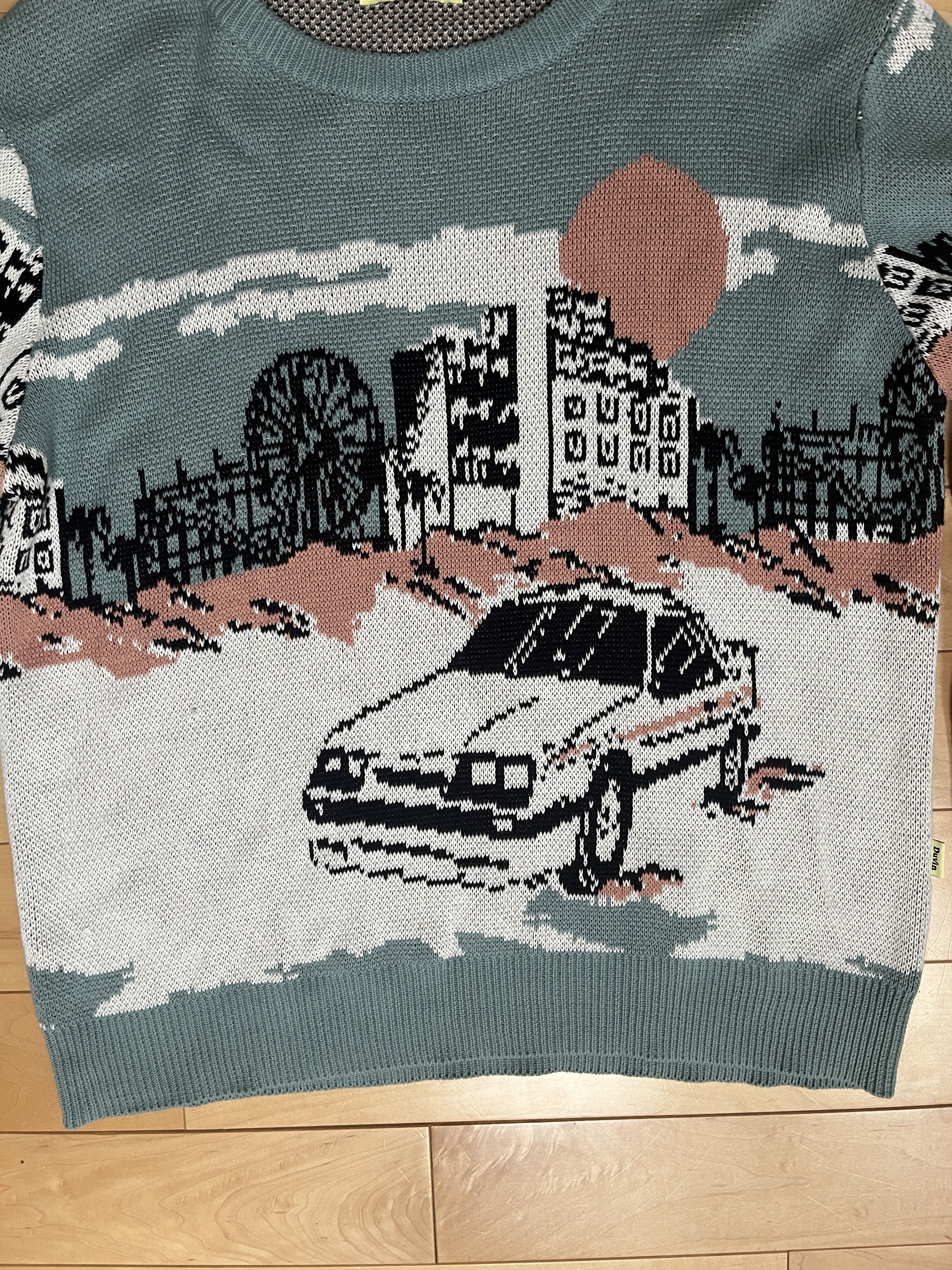 Designer × Vintage RARE Car Sweater Size US XL / EU 56 / 4 - 2 Thumbnail