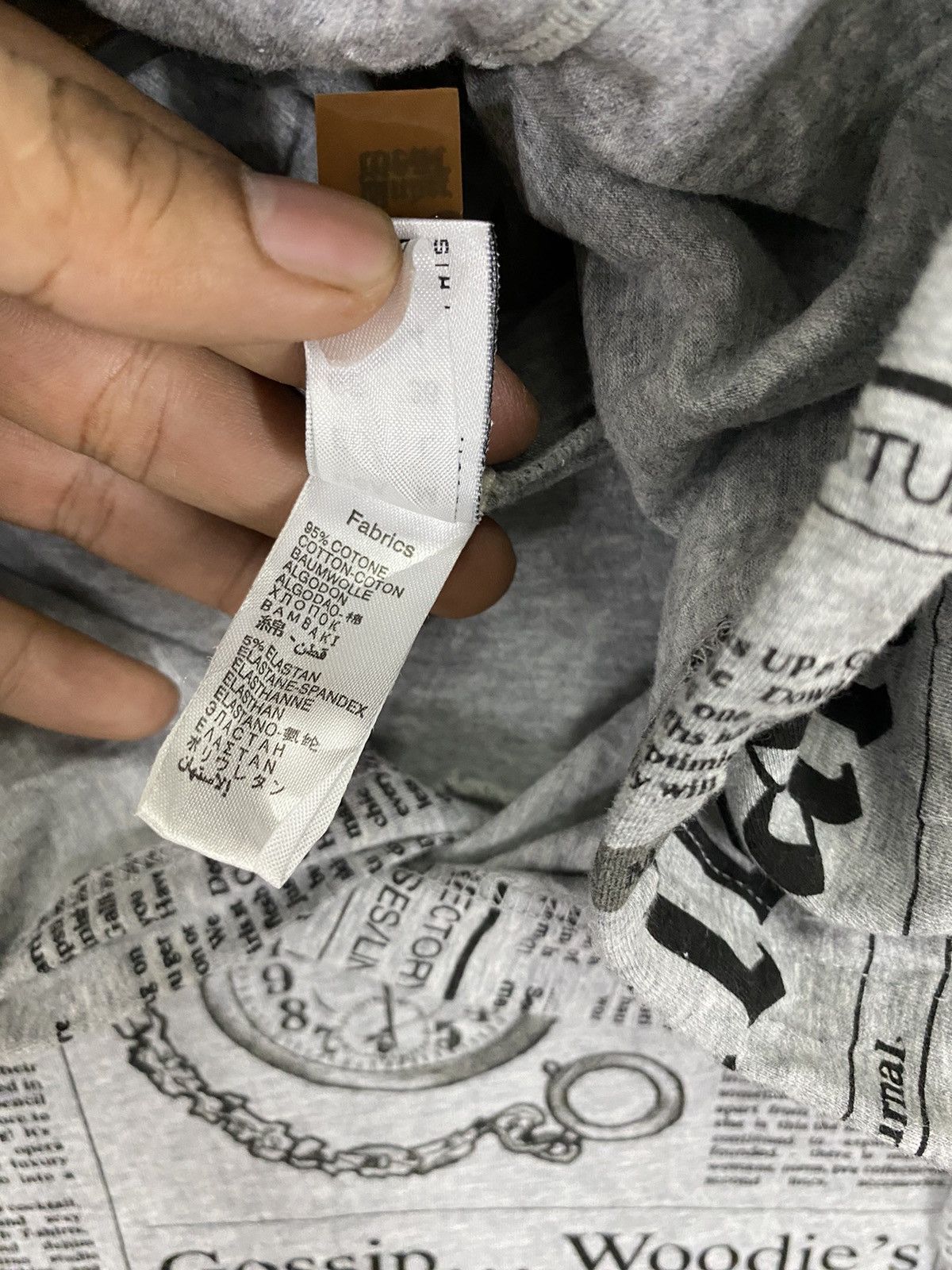Designer SUPERARESs05 John galliano newspaper hoodie very rare design Size US M / EU 48-50 / 2 - 9 Thumbnail