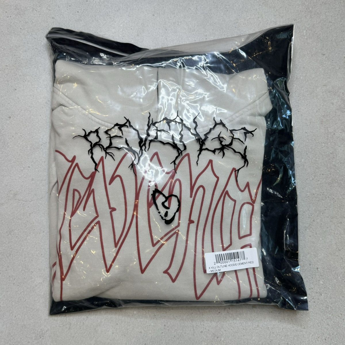 Revenge Revenge X Kill Outline Hoodie Cement/Red SIZE MEDIUM Size US M / EU 48-50 / 2 - 3 Thumbnail
