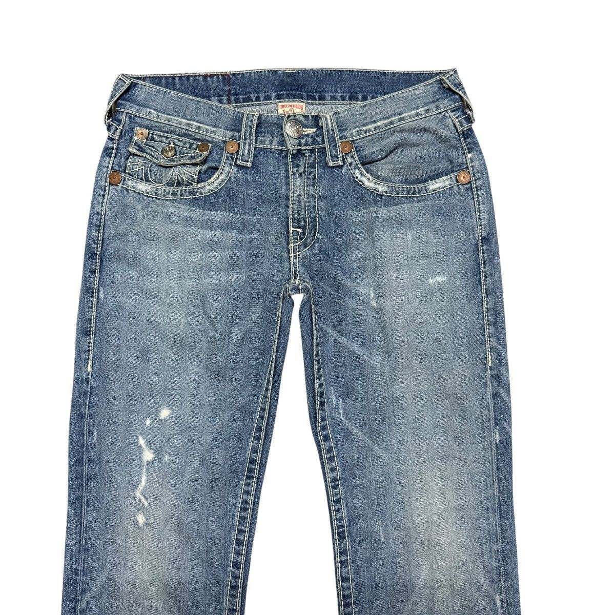 True Religion Vintage True Religion Denim Flare Jeans Distressed Size US 33 - 3 Thumbnail