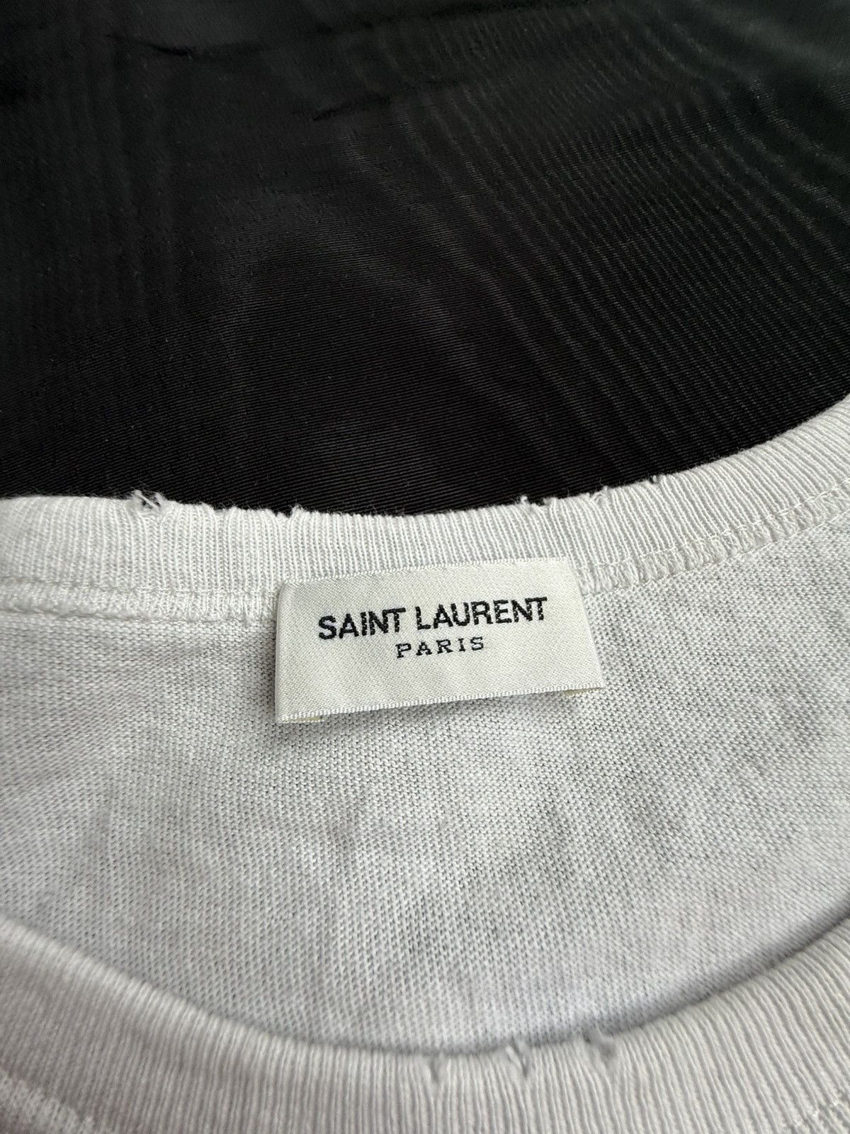 Saint Laurent Paris Saint Laurent 50’s signature logo t shirt M blue white Size US M / EU 48-50 / 2 - 22 Thumbnail
