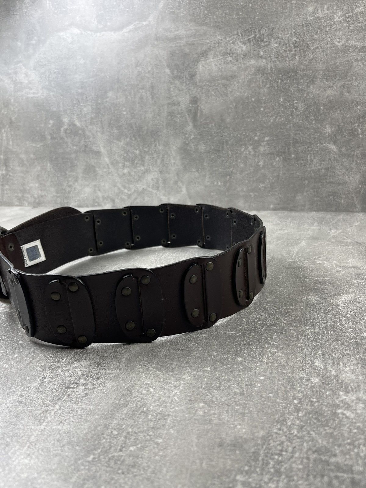 Dolce & Gabbana × Vintage Dolce & Gabbana and Gloves 90s Punk Biker Brown Leather Belt Size ONE SIZE - 5 Thumbnail