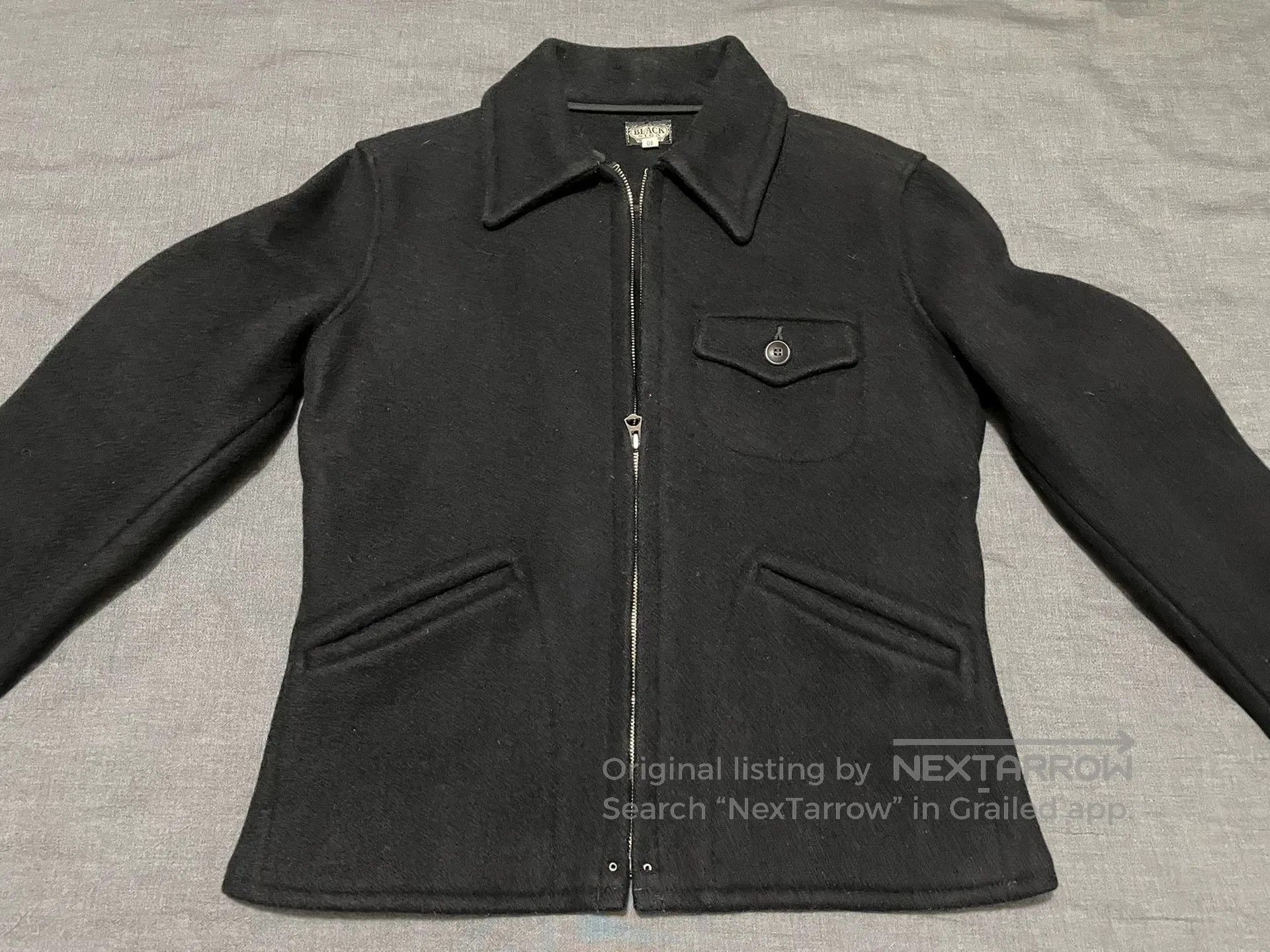 BLACK SIGN Vintage Black Wool Jacket for Men and Women. Size US S / EU 44-46 / 1 - 1 Thumbnail