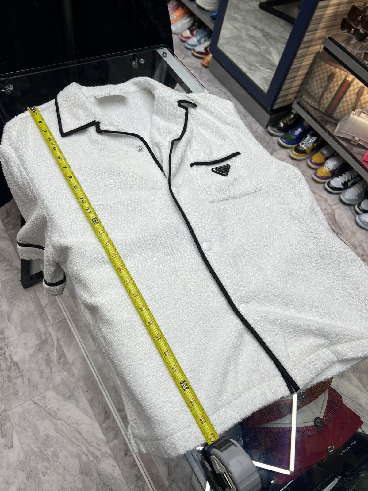 Prada Prada White Terry Cotton Tee Size US L / EU 52-54 / 3 - 18 Thumbnail