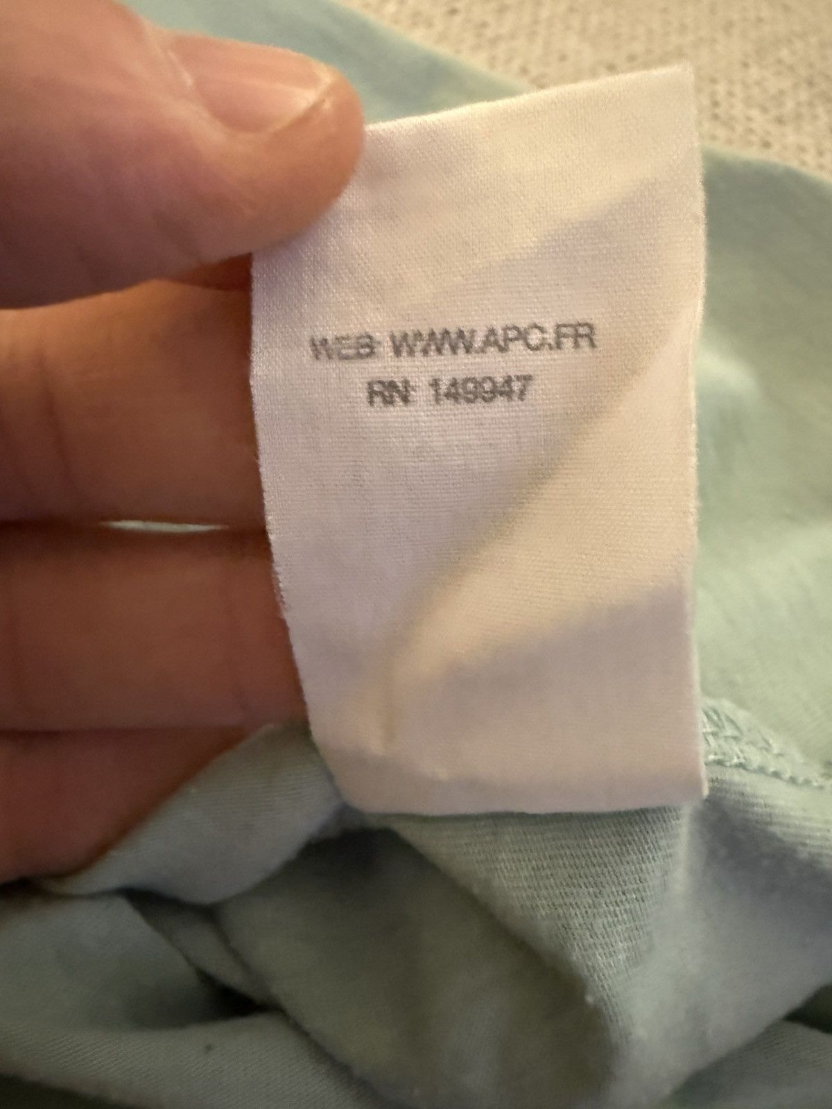 A.P.C. A.P.C. Item 001 — 39 Rue Madame Tee — Light Blue, XL Size US XL / EU 56 / 4 - 6 Thumbnail