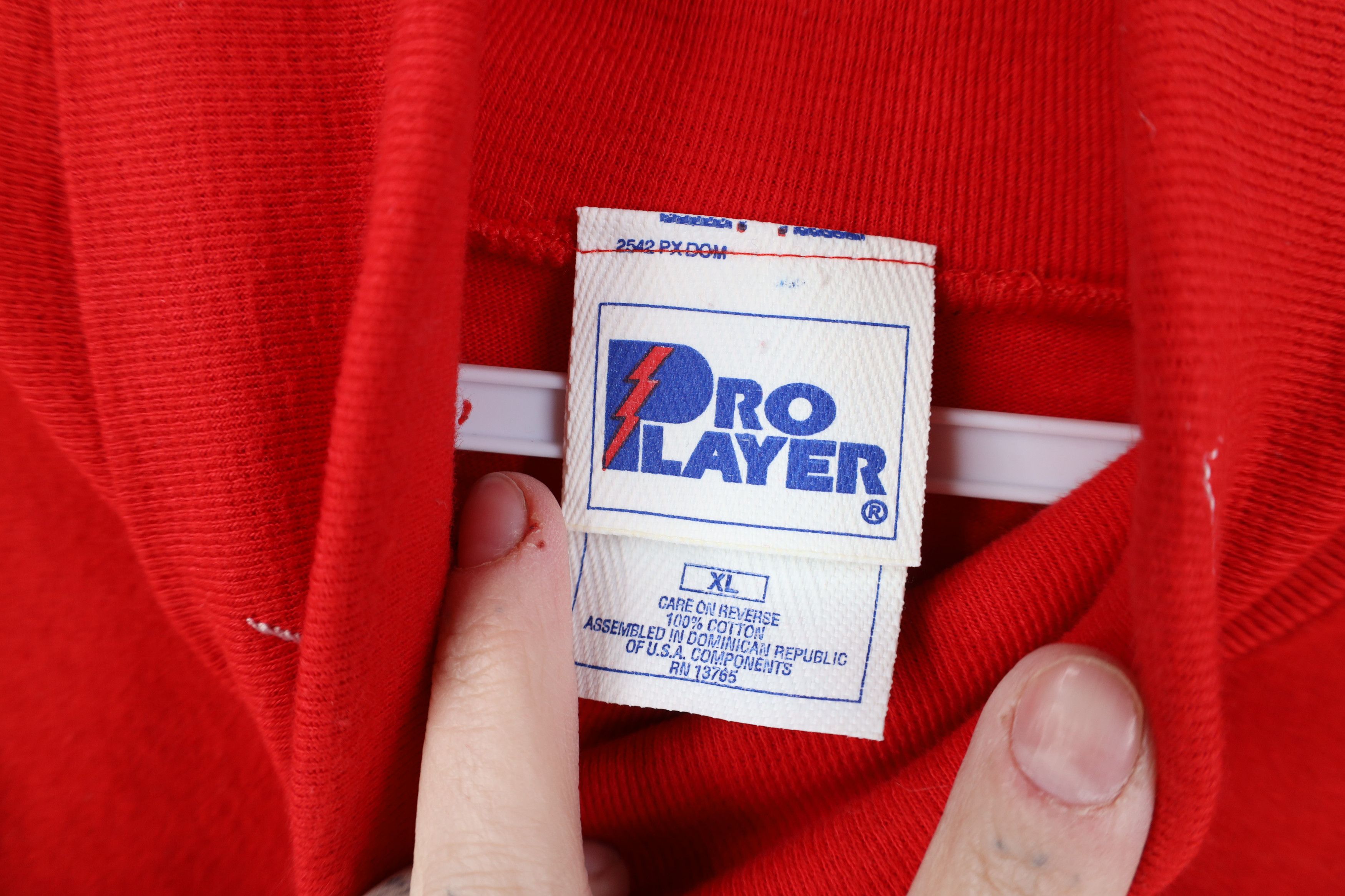 Vintage Vintage 90s Hockey Long Sleeve Turtleneck T-Shirt Red Size US XL / EU 56 / 4 - 6 Thumbnail