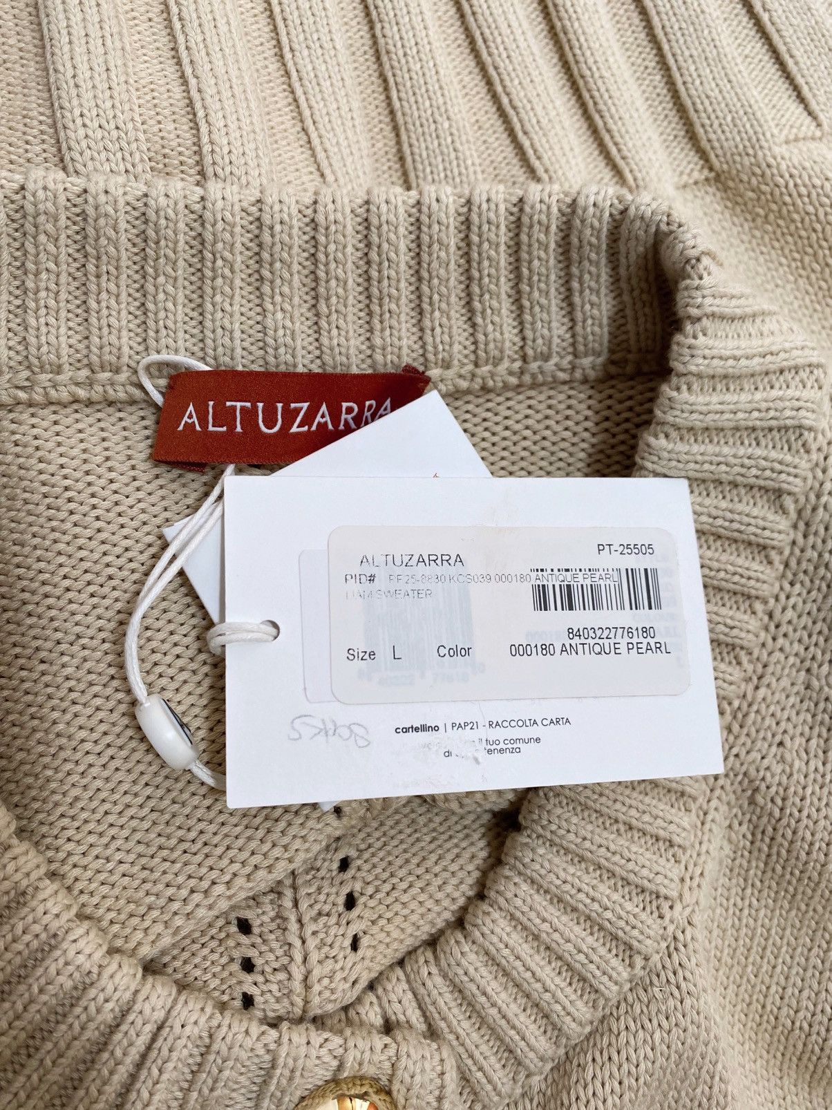 Altuzarra Altuzarra Natural Cotton And Silk-Blend Cardigan size L Size L / US 10 / IT 46 - 14 Thumbnail