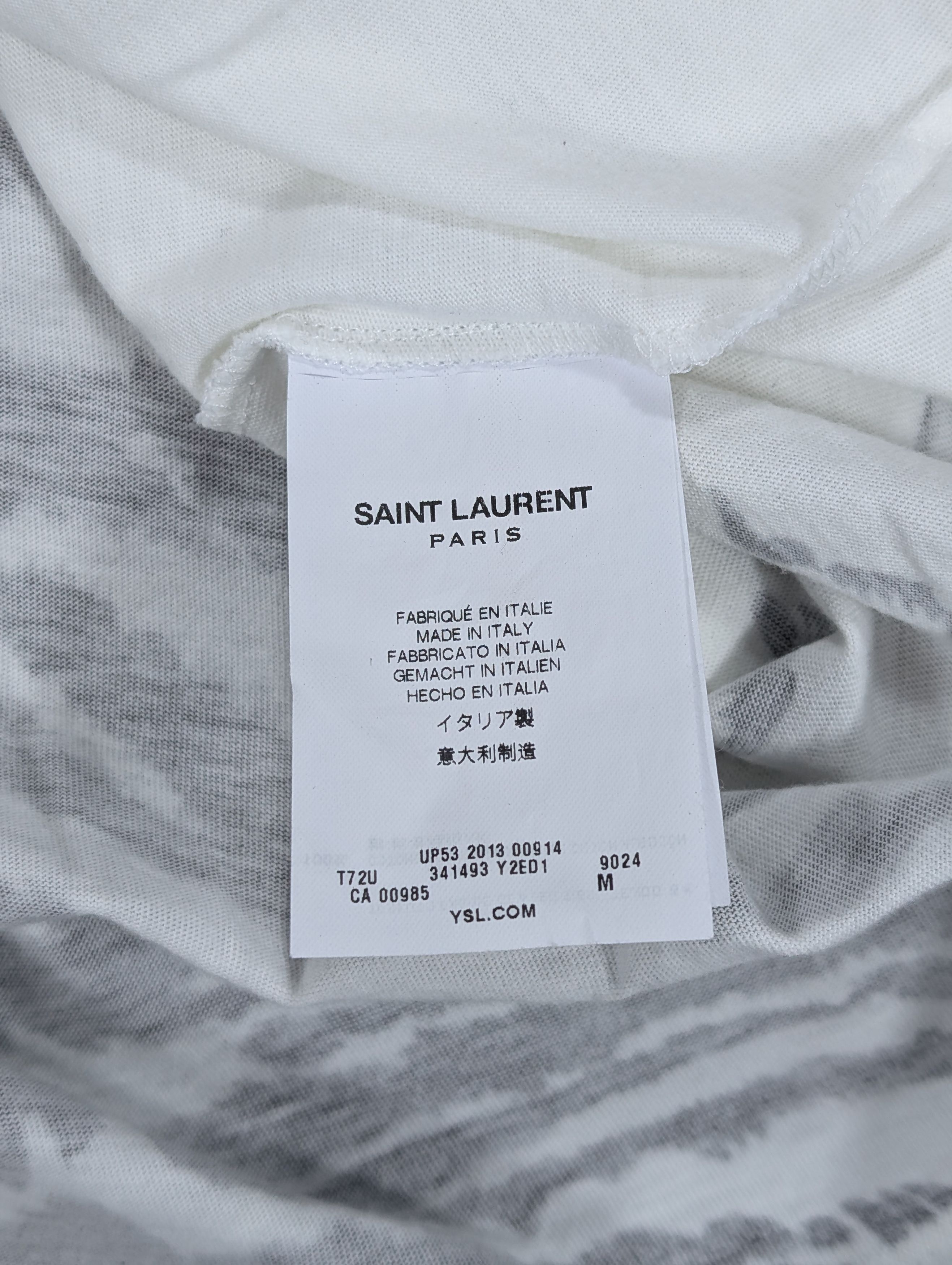 Saint Laurent Paris Saint Laurent 2013 Hedi Slimane White Black Zebra T Shirt Size US M / EU 48-50 / 2 - 5 Thumbnail