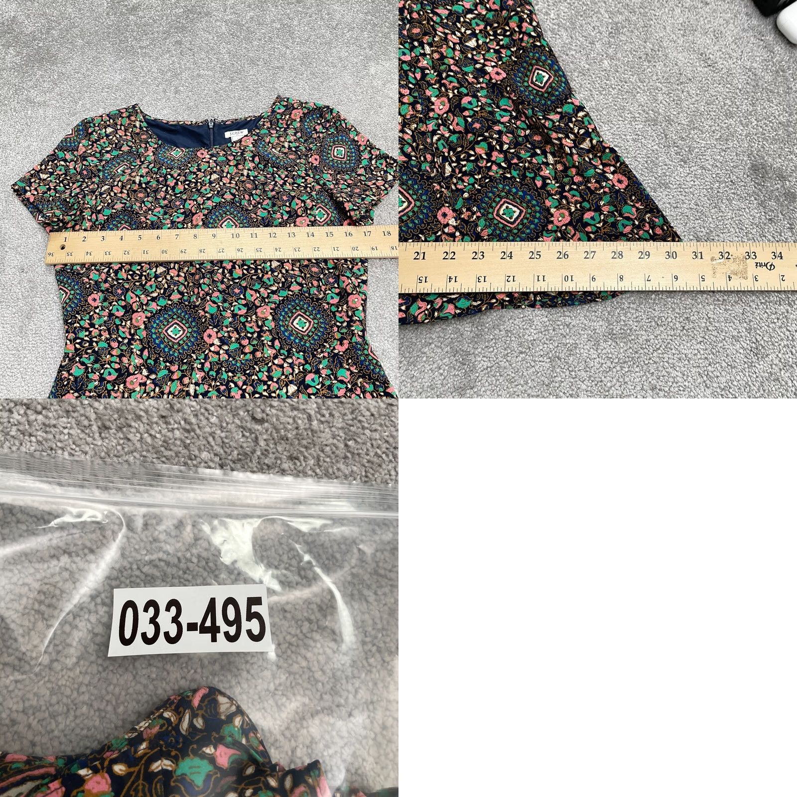 J.Crew J.CREW Flutter Floral Midi Dress Womens 2 Navy Blue Casual A-Line Lined Short Sleeve Size XS / US 0-2 / IT 36-38 - 9 Thumbnail