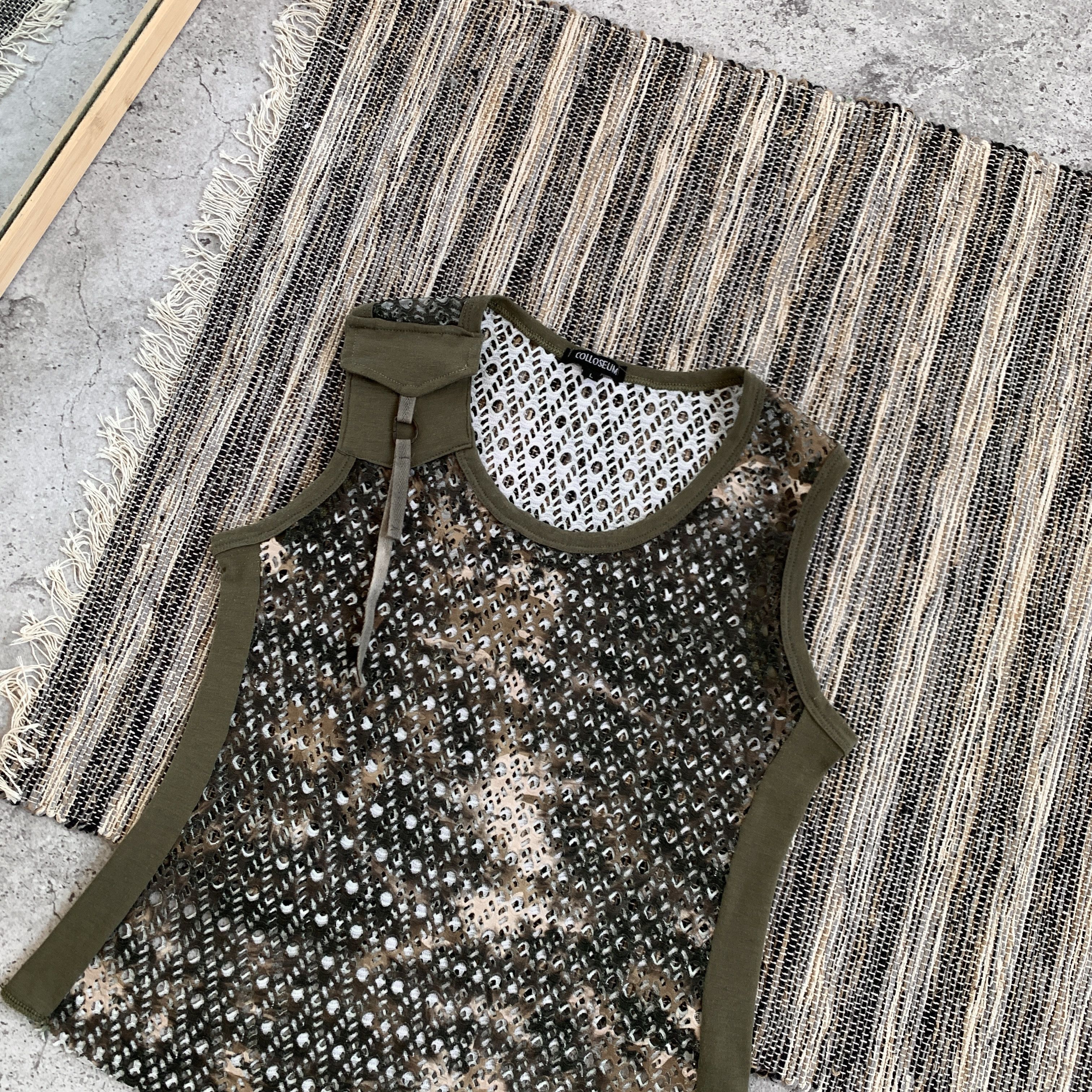 Vintage Vintage Y2K Avantgarde Camo Women's Mesh Tank Top Tee Shirt Size M / US 6-8 / IT 42-44 - 3 Thumbnail