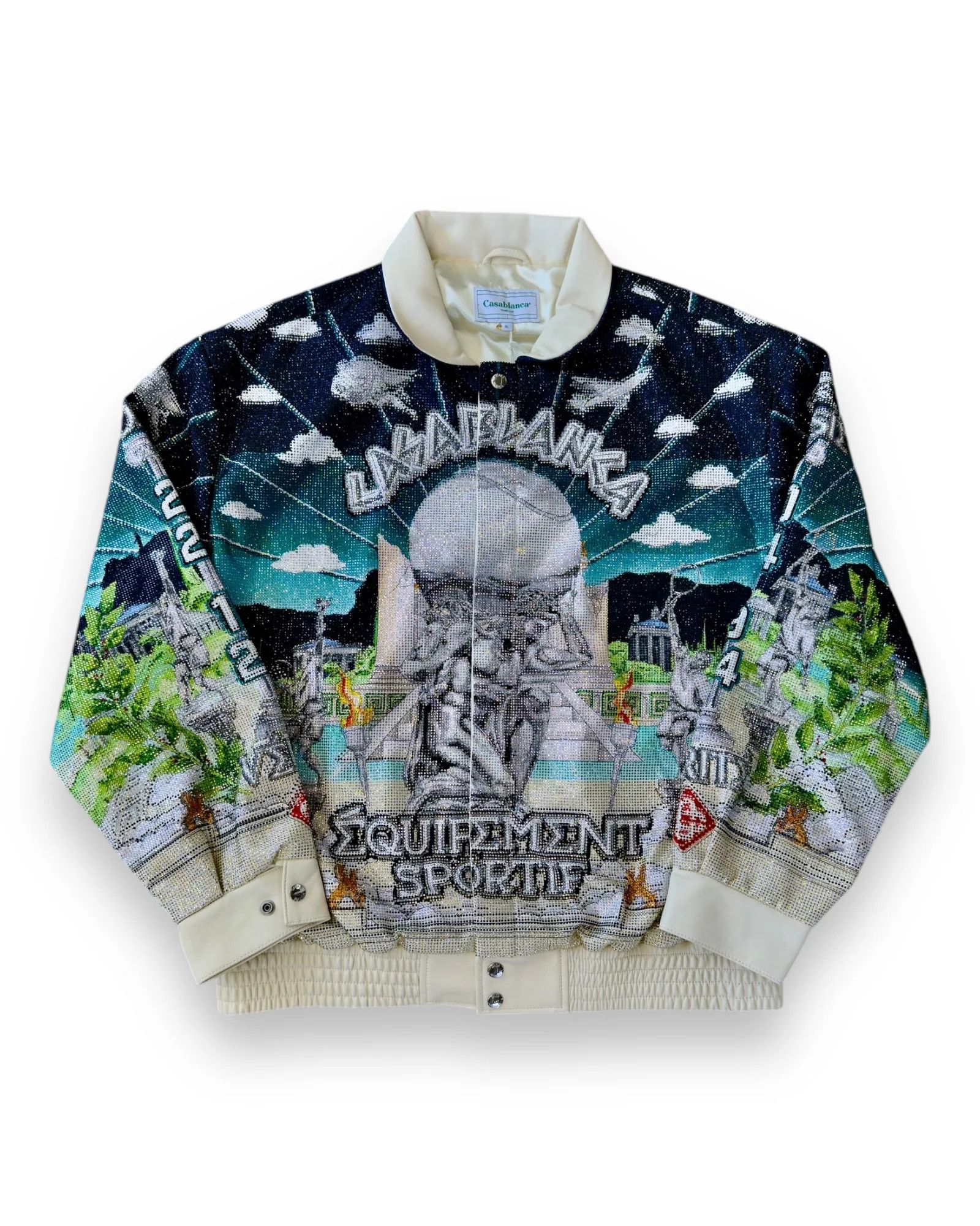 Casablanca × Jeff Hamilton o1gr1nt0525 Leather Crystal Bomber Jacket in Multicolor Size US XL / EU 56 / 4 - 1 Thumbnail
