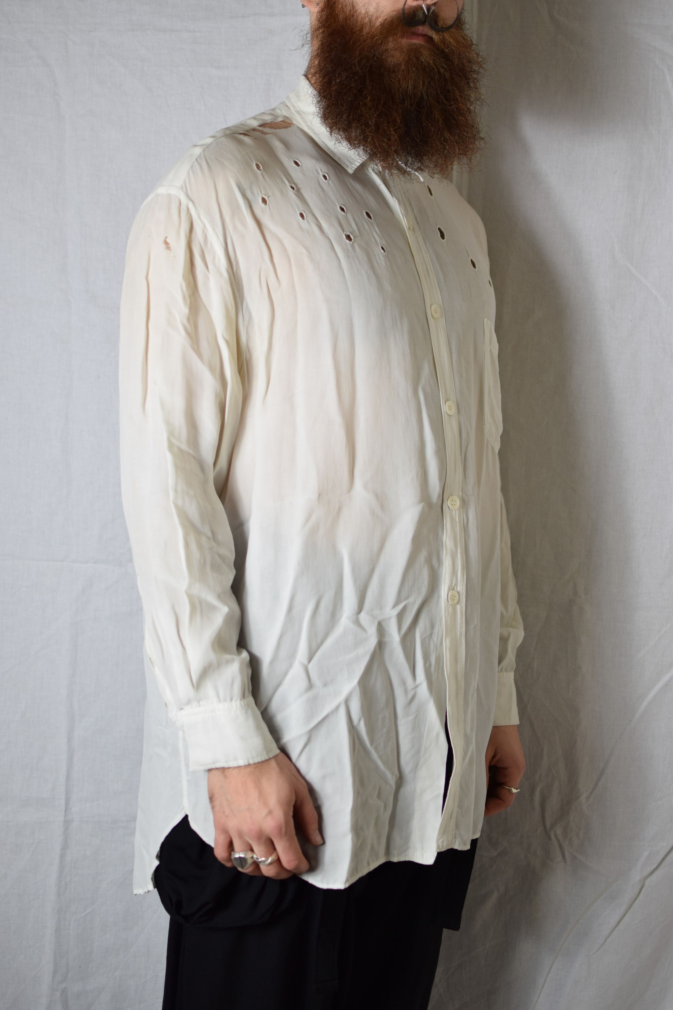 Yohji Yamamoto YYPH SS92 Archive Hole Shirt Size US L / EU 52-54 / 3 - 5 Thumbnail