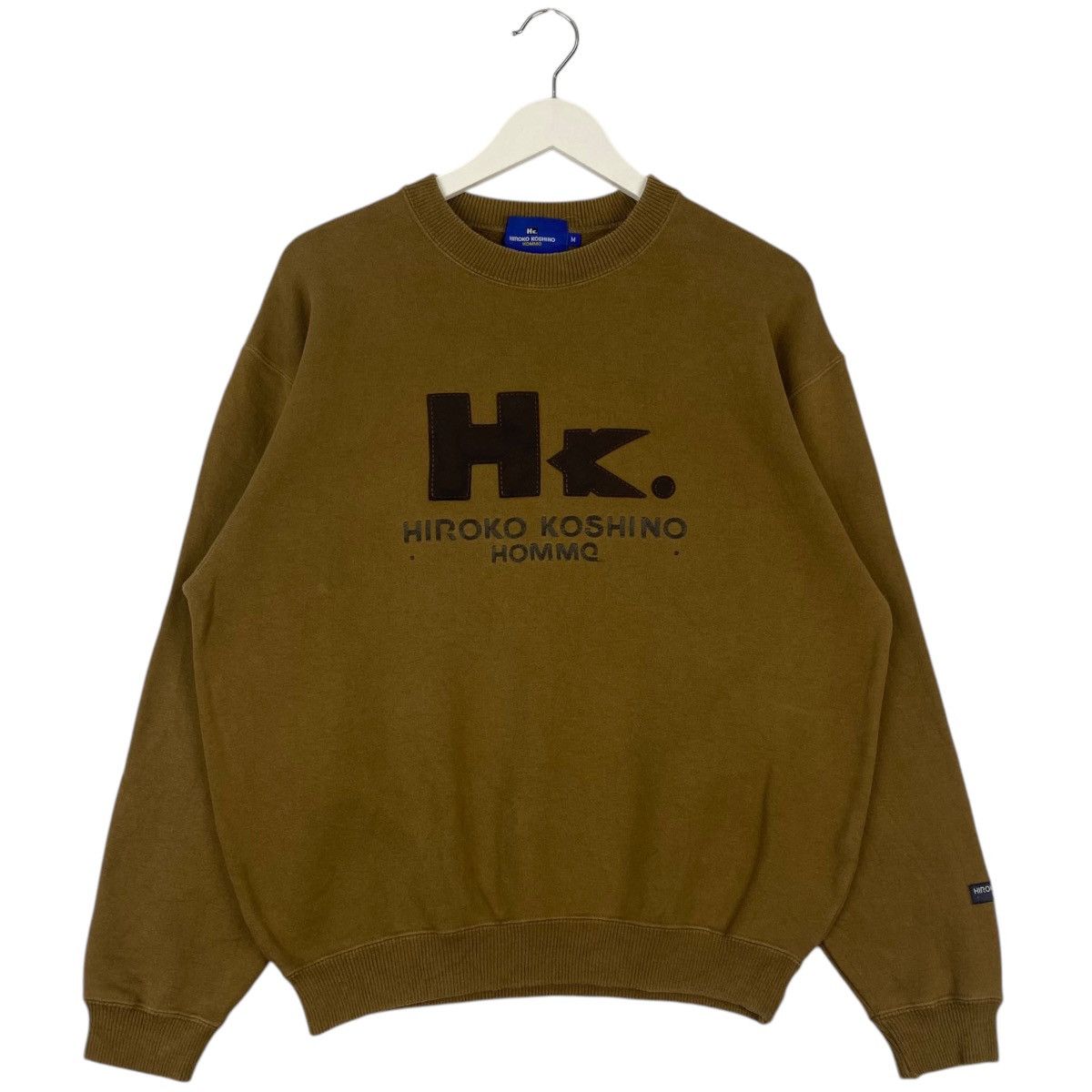 Hiroko Koshino Homme Vintage 90s Hiroko Koshino Embroidered Sweatshirt Brown Size US M / EU 48-50 / 2 - 1 Thumbnail