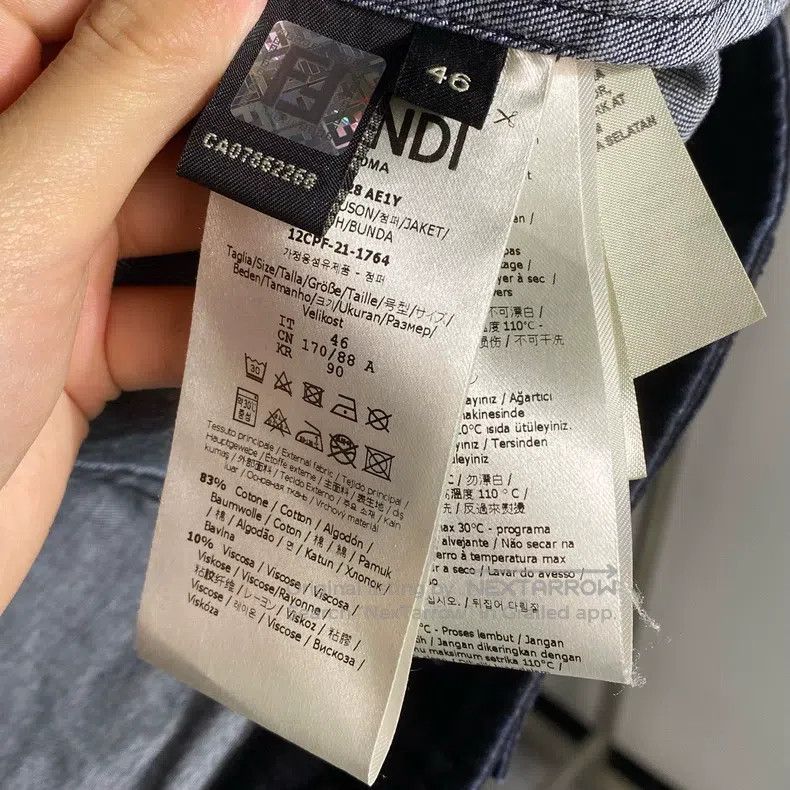 Fendi Fendi Denim Jacket with Fleece, Leather Patch Logo, Button Size US S / EU 44-46 / 1 - 4 Thumbnail
