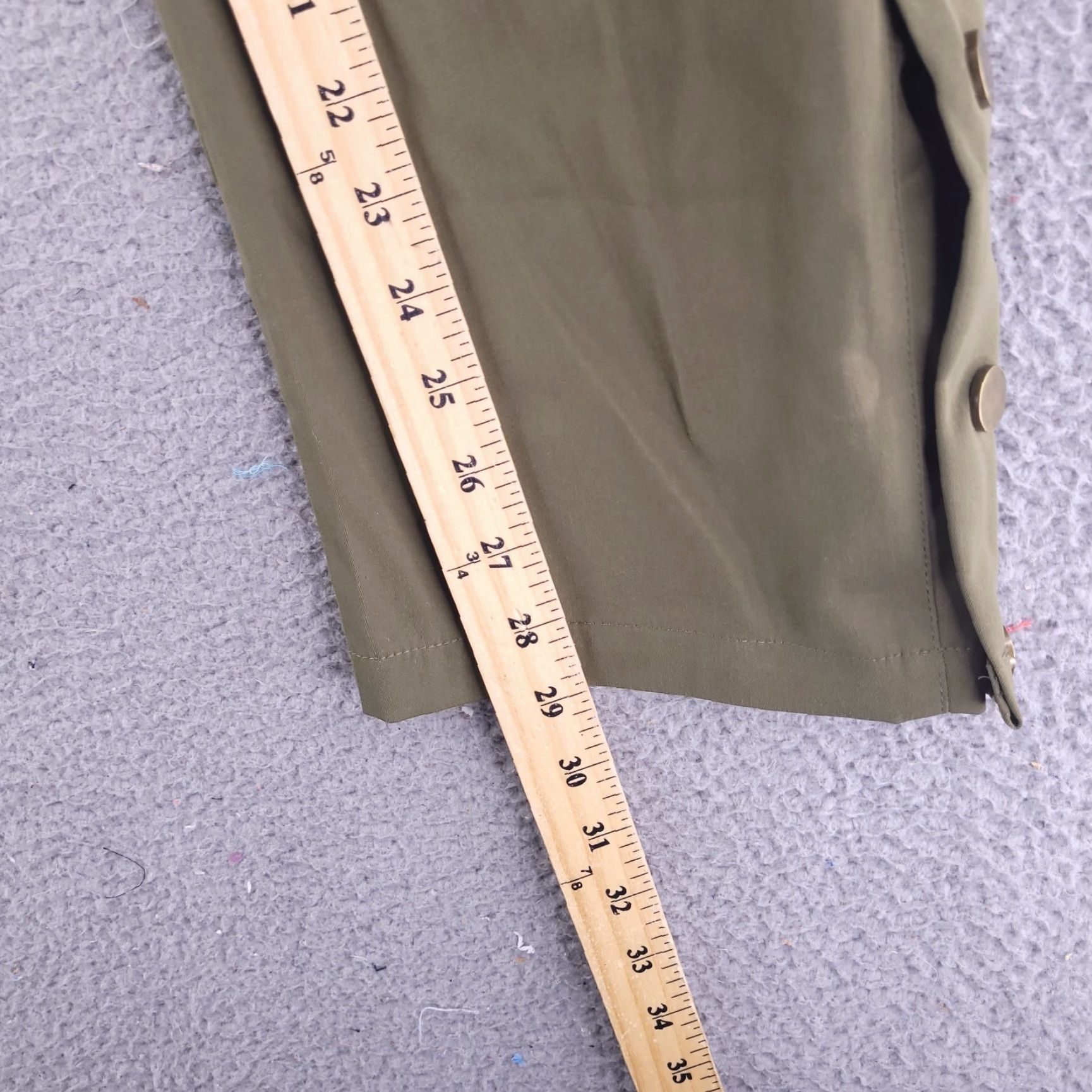 Shein SheIn Pants Womens Medium Olive Green Cargo Camp Straight Relaxed Polyester Size 32" / US 10 / IT 46 - 7 Thumbnail