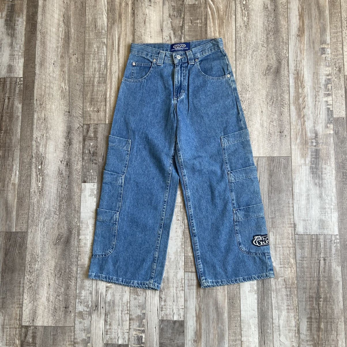 image of 90's Kids Jnco Style Lee Pipes Baggy Pants in Blue (Size 26)