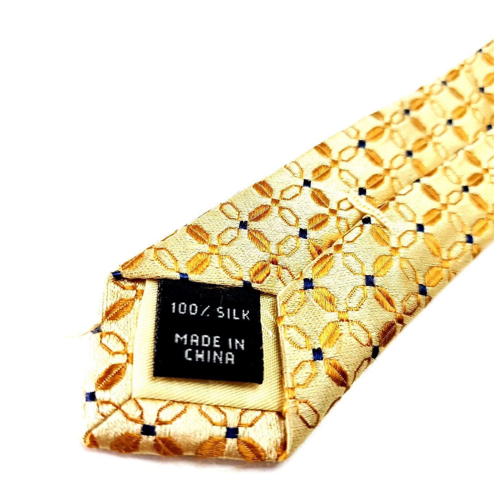 Jos. A. Bank Jos A Bank Yellow Silk Tie Woven Geometric Size ONE SIZE - 5 Thumbnail