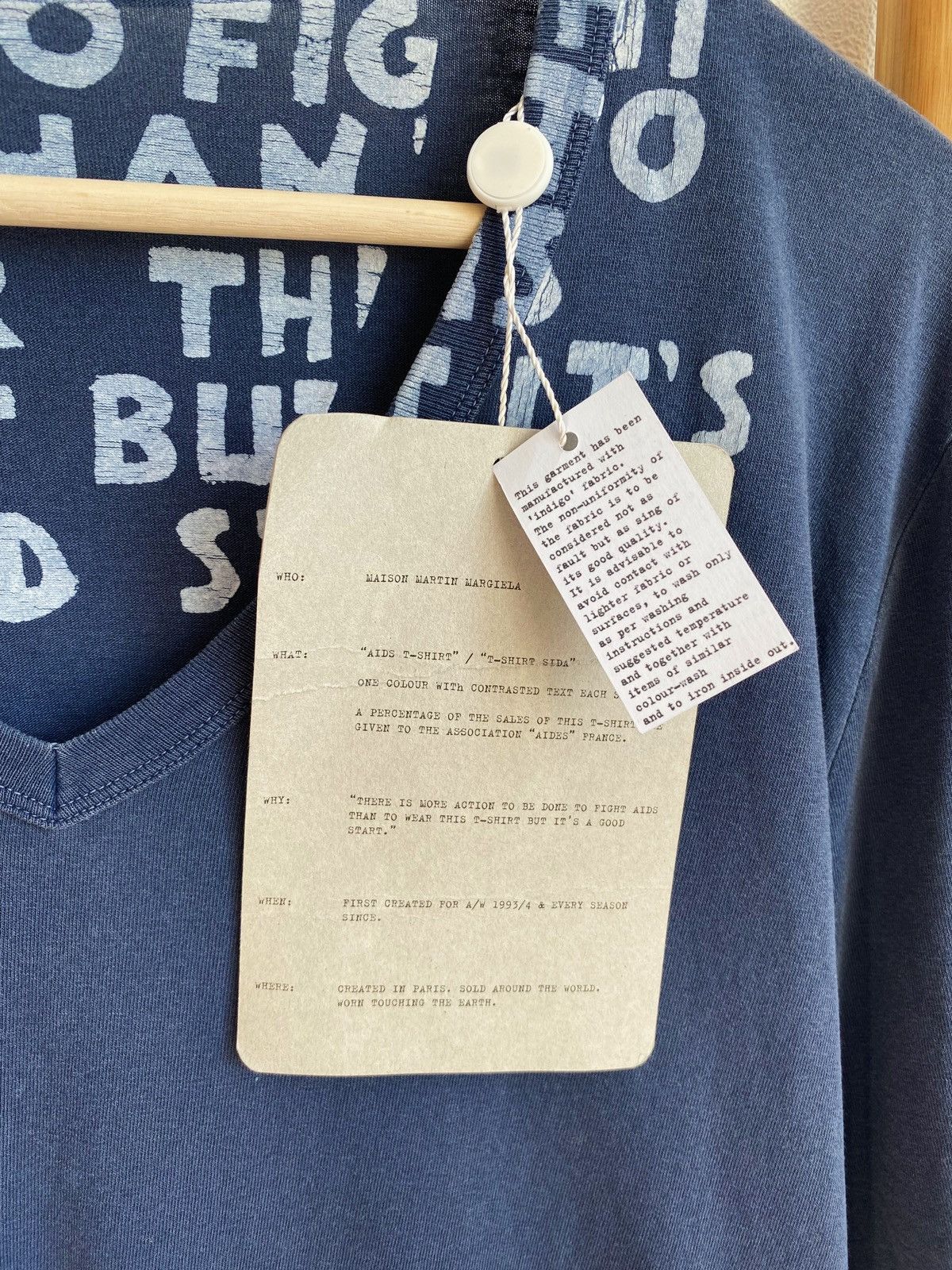 Maison Margiela MAISON MARTIN MARGIELA AIDS garment dyed v- neck t-shirt Size US L / EU 52-54 / 3 - 9 Thumbnail