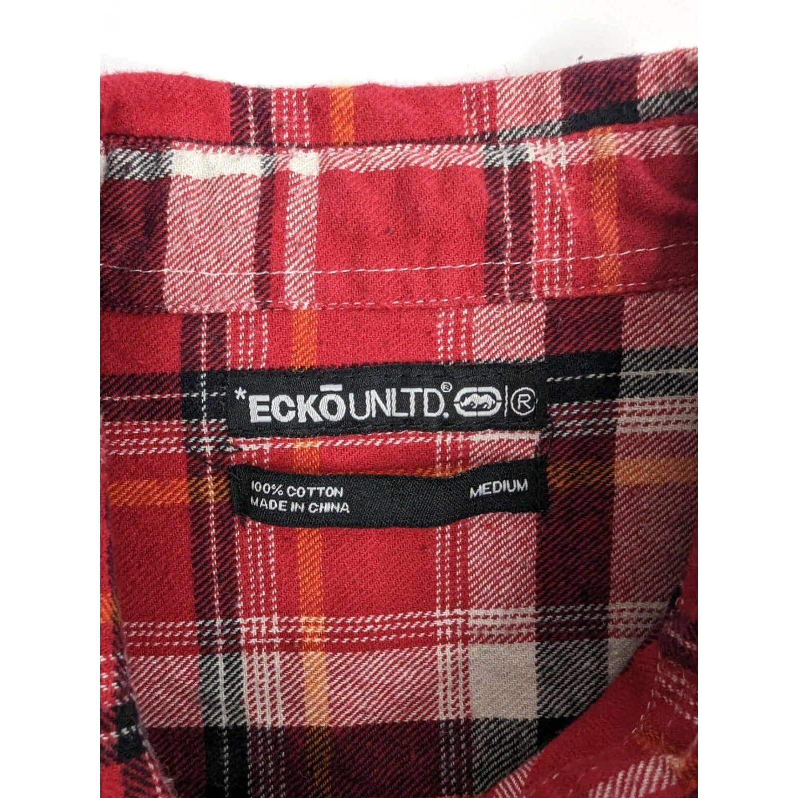 Ecko Unltd. Ecko Unltd. Shirt Flannel Long Sleeve Cotton Red Plaid Size M Athletic Men Size US M / EU 48-50 / 2 - 7 Thumbnail