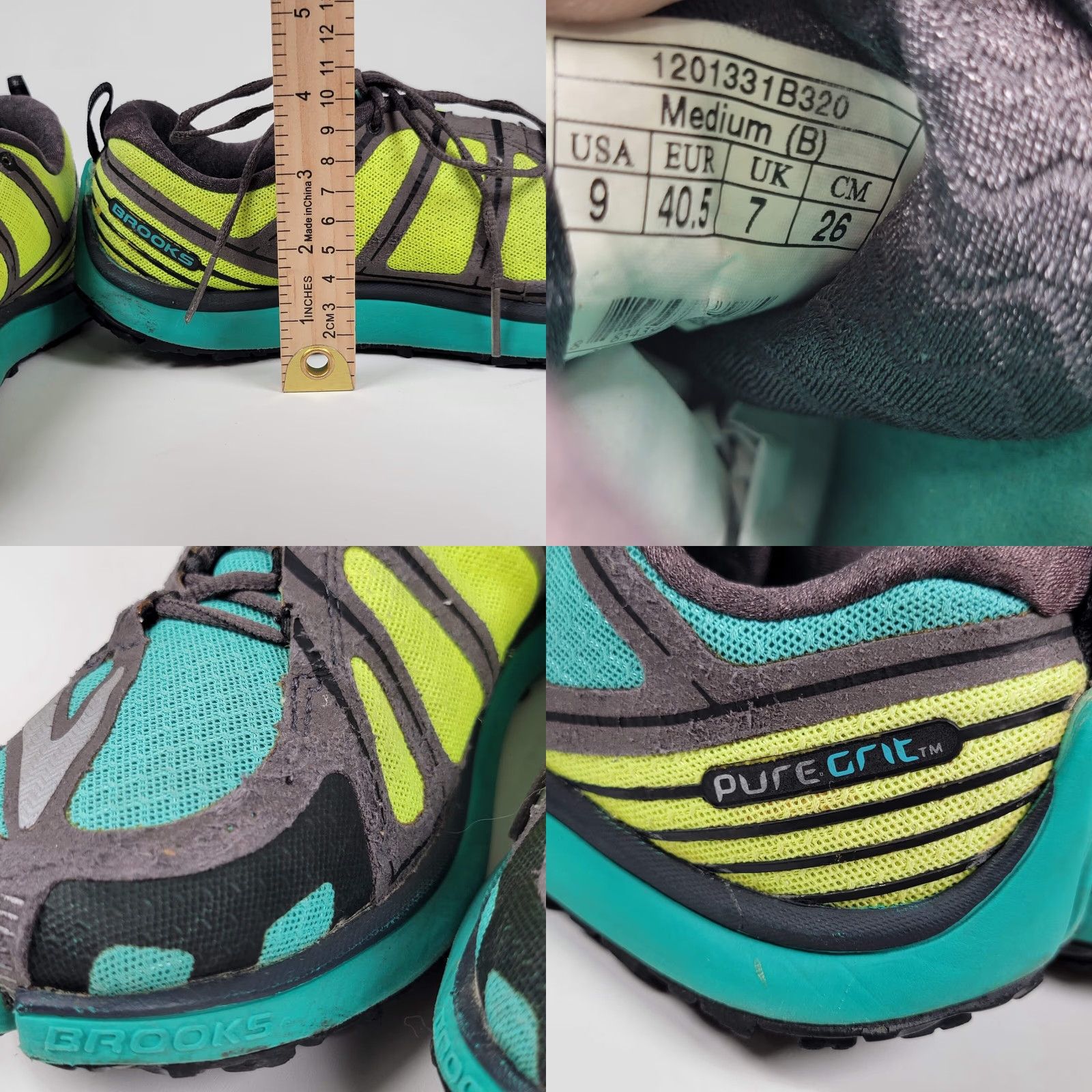 Brooks Brooks PureGrit Womens Size 9 US 40.5 Teal Blue Yellow Trail Running Sneakers Nike? No, Brooks. Size US 9 / IT 39 - 8 Thumbnail