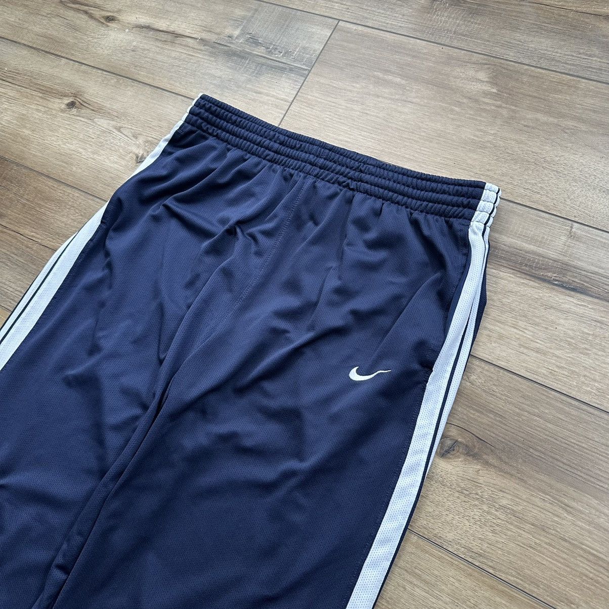 Nike Vintage 2000s Nike Navy Striped Wide Leg Track Pants Size US 33 - 4 Thumbnail