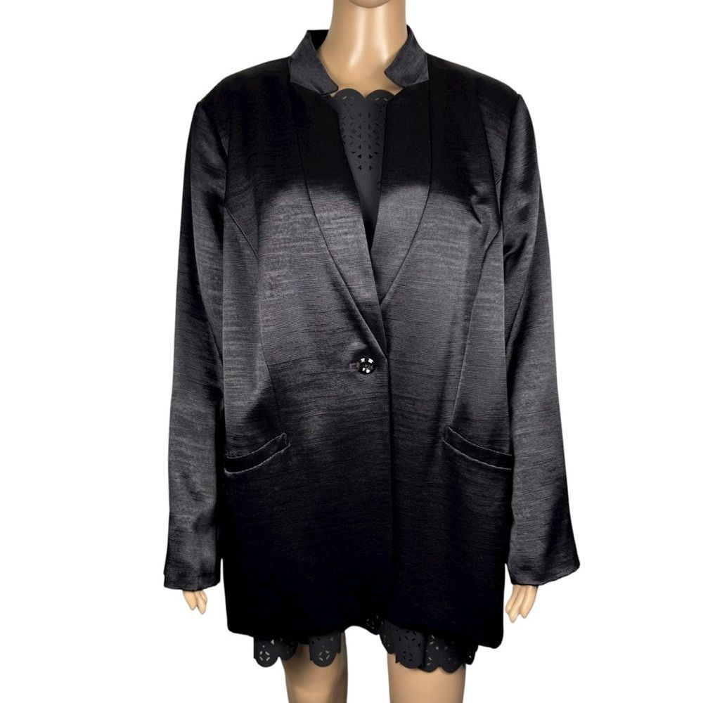 Chicos Black Label Chico's Textured Shine Single Button Blazer Siz Size XL / US 12-14 / IT 48-50 - 2 Thumbnail