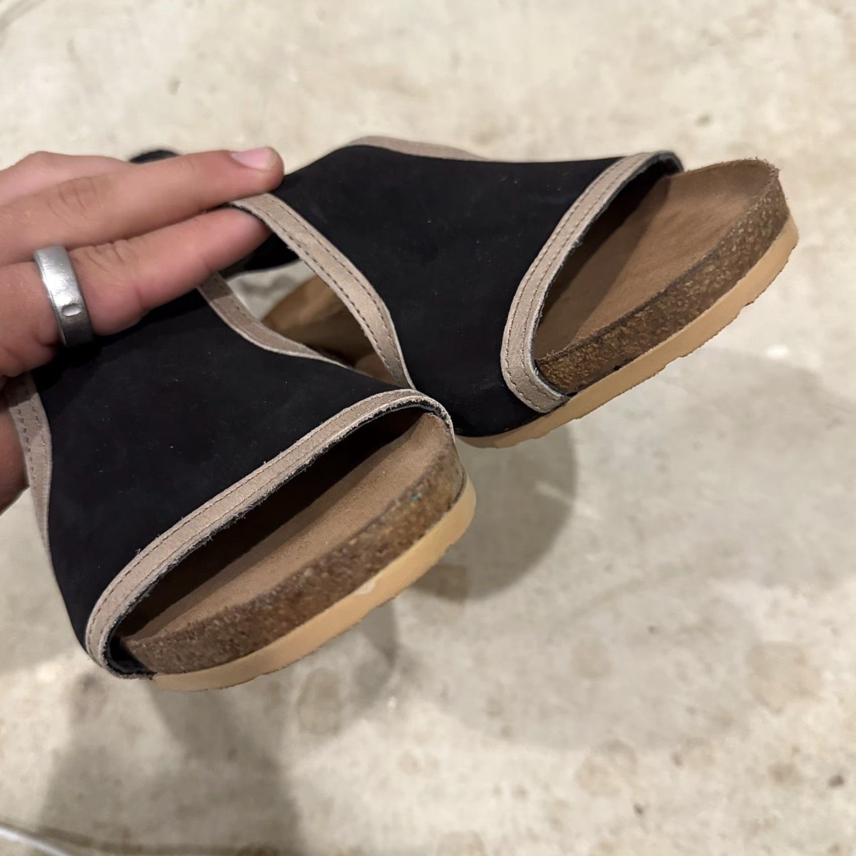 Vintage Naot Fiona Silver Suede Women's Strappy Wedge Sandals EU-42 US-11 Size US 11 / IT 41 - 4 Thumbnail